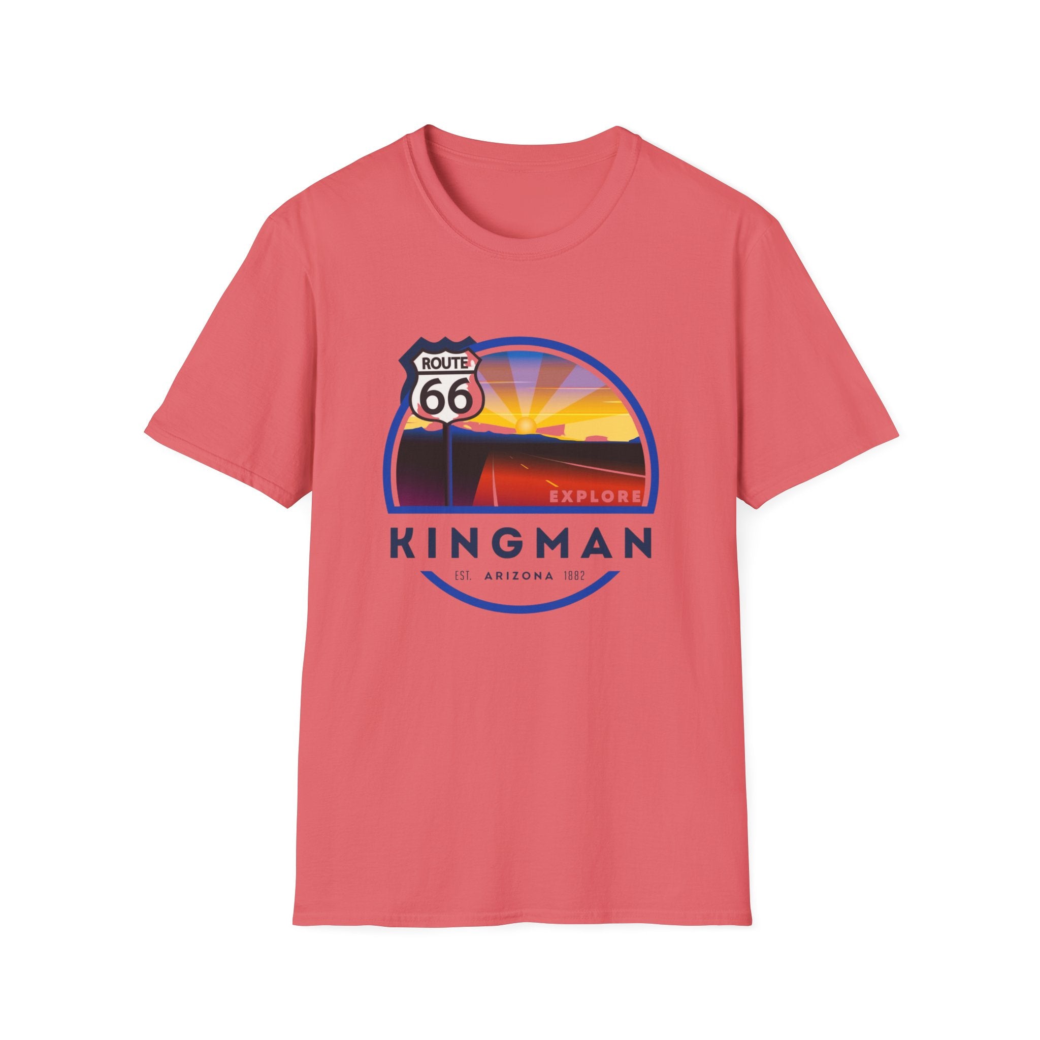 Route 66 City of Kingman Arizona Softstyle T-Shirt, Men Women Unisex Tee, Travel Souvenir Shirt, Vintage Road Trip Graphic Top, Retro