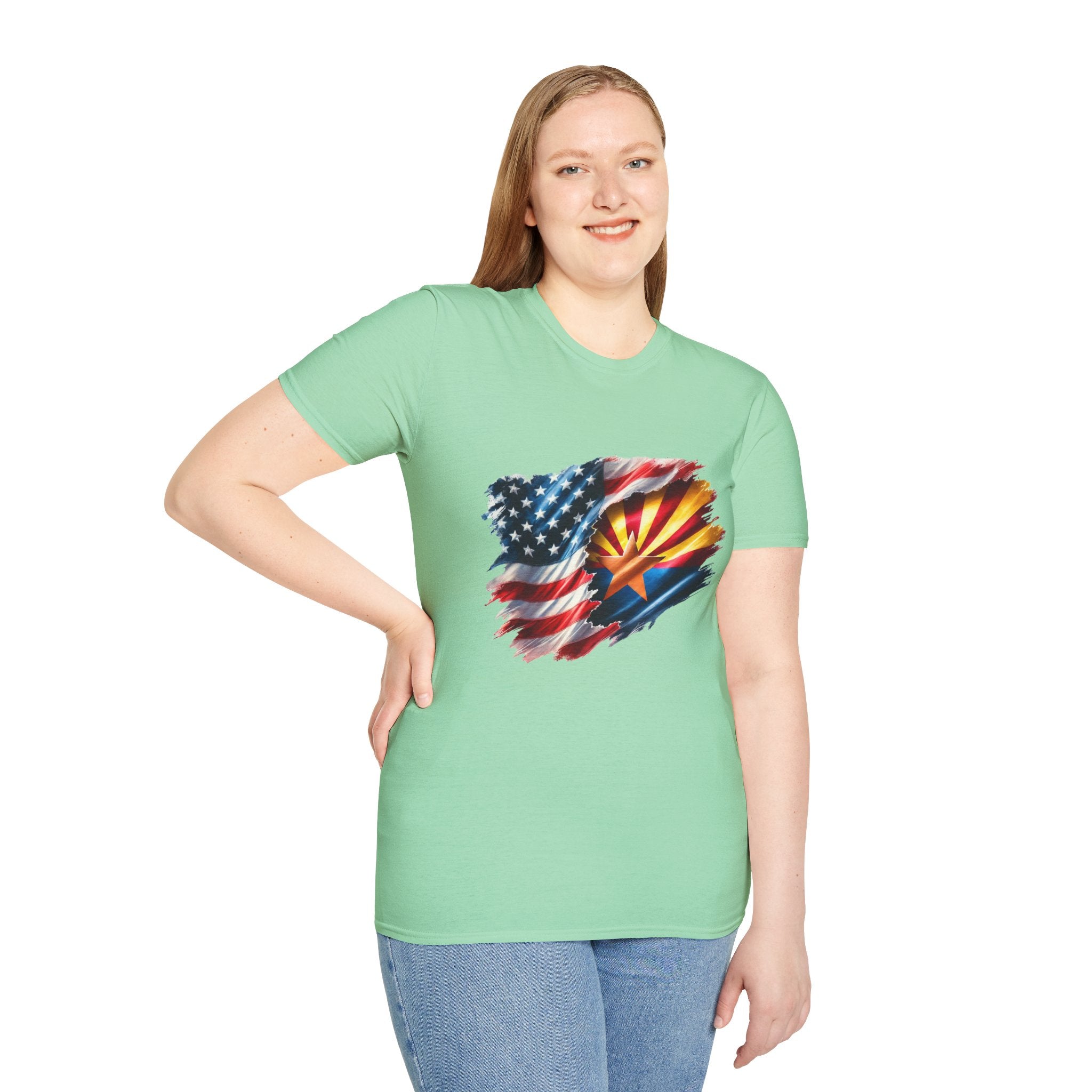Arizona Flag with American Flag T-Shirt | Patriotic State Pride Tee