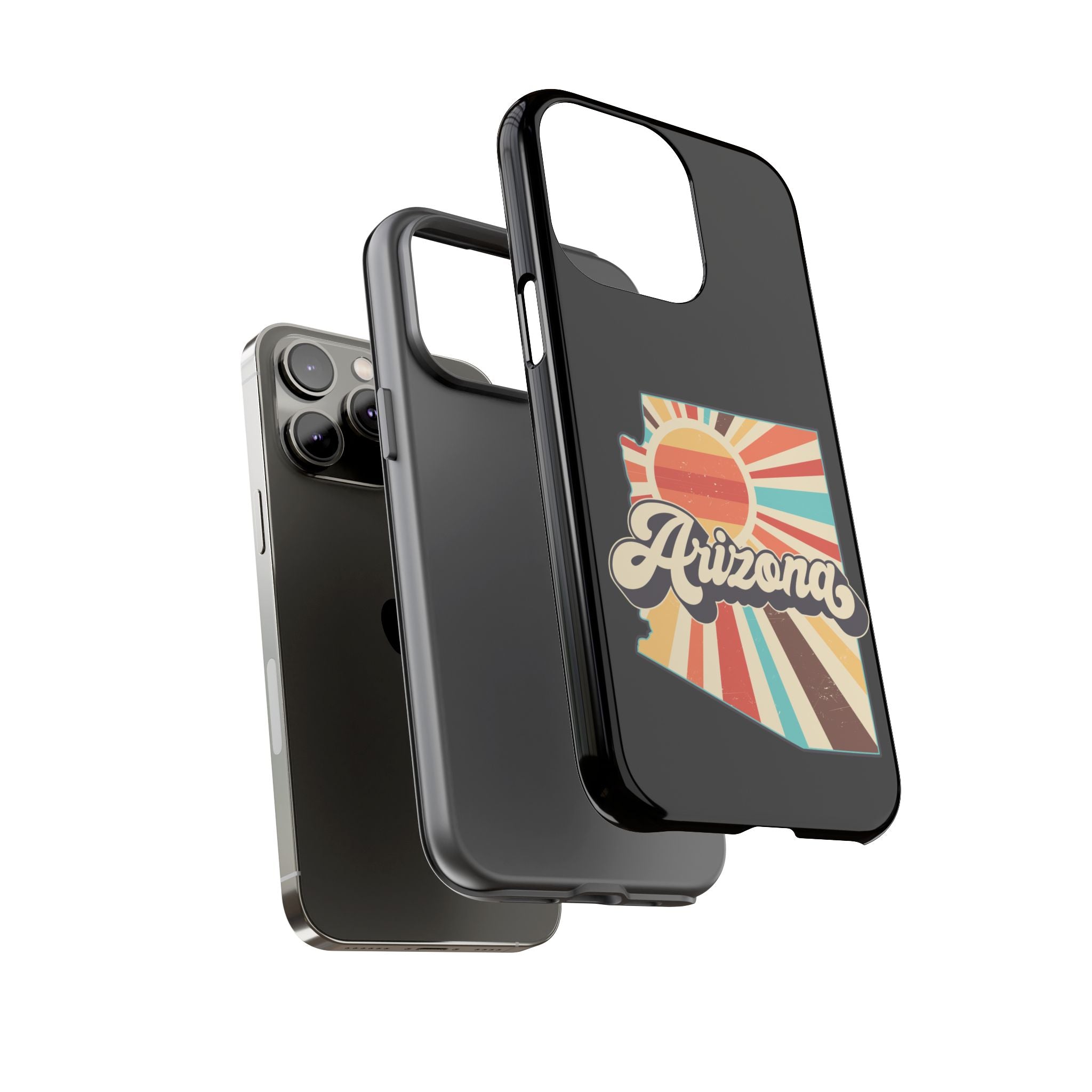 Arizona State Outline Retro Sunset Phone Case | AZ Tough Case