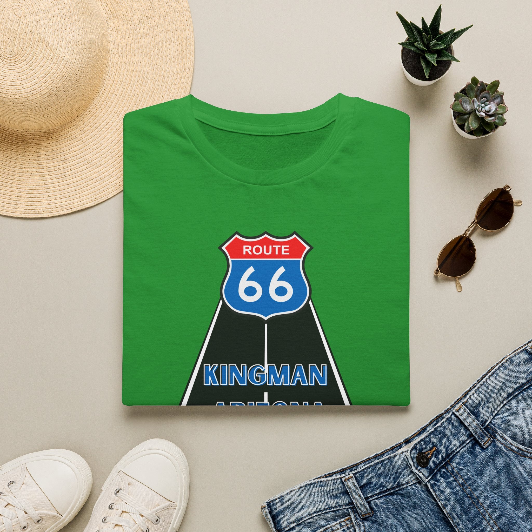 Route 66 Kingman Arizona Mens Womans Softstyle T-Shirt, Vintage Road Trip Shirt, Retro Travel Tee, Men's Women's Graphic Top, Gift for Travelers