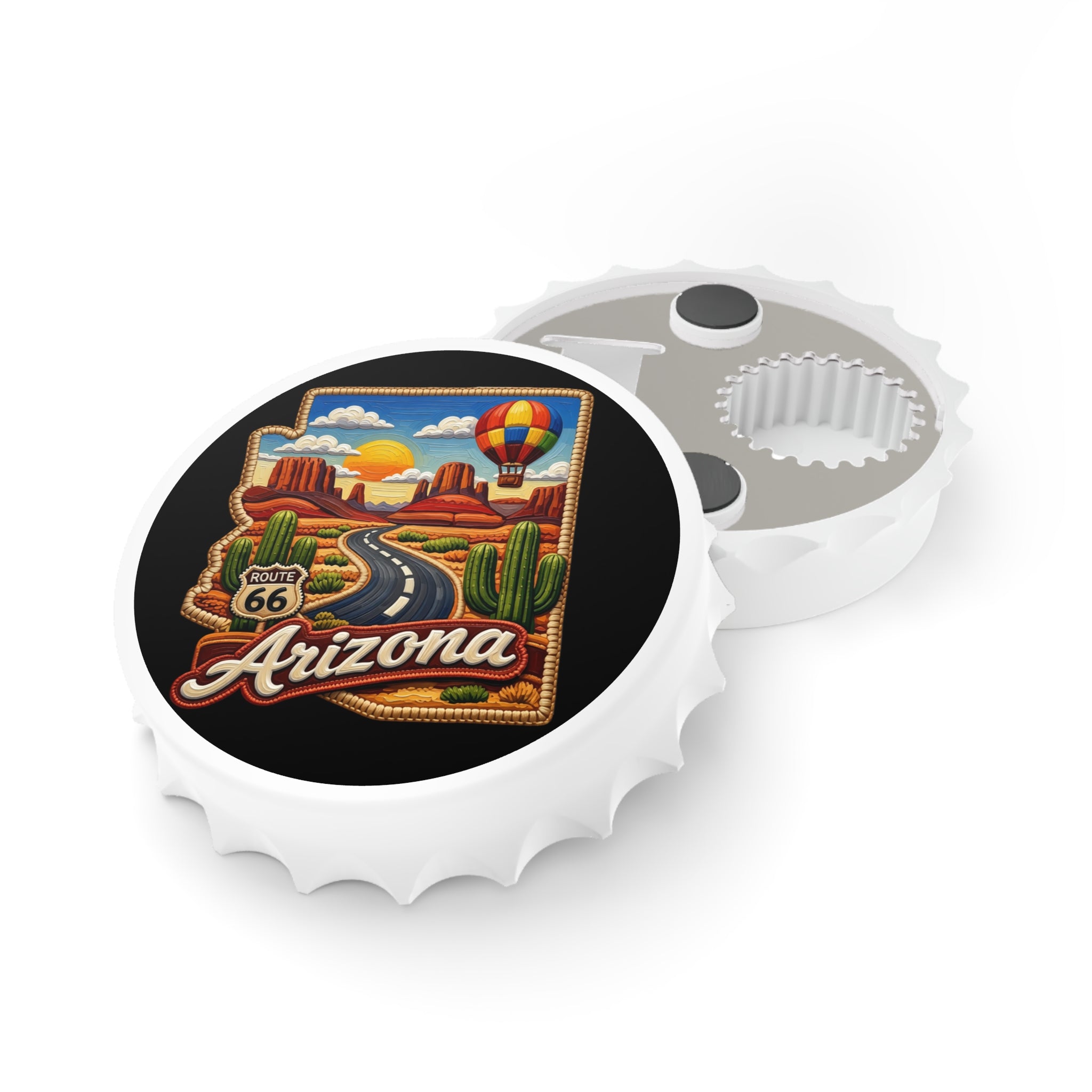 Arizona Route 66 Desert Scene Bottle Opener | Hot Air Balloon