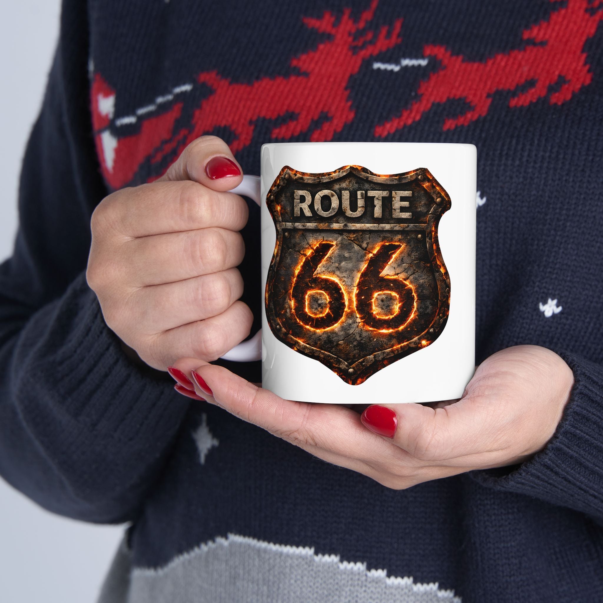 Route 66 Shield Retro Sign mug | Vintage Highway Ceramic Mug