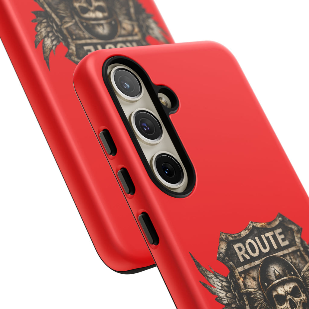 Route 66 Skull Helmet phone case | Motorcycle emblem, Ride the Legend