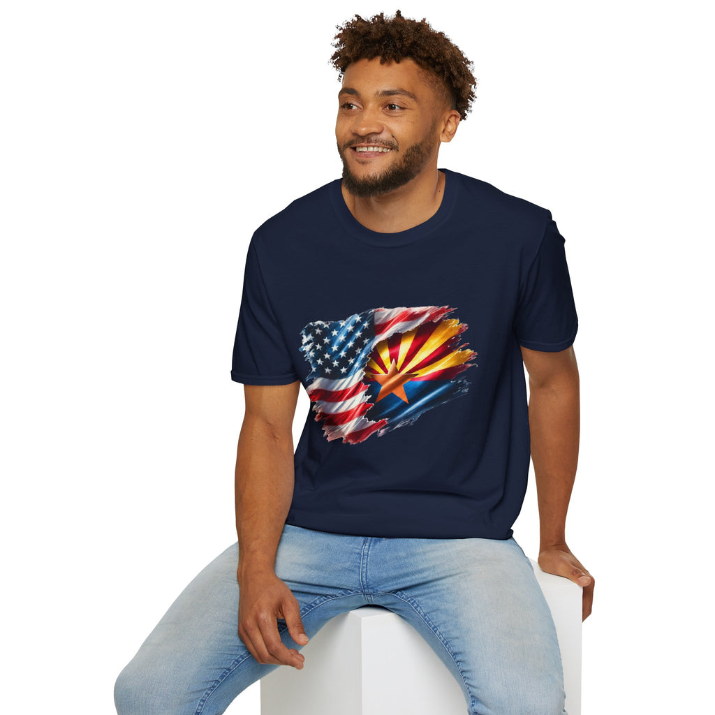 Arizona Flag with American Flag T-Shirt | Patriotic State Pride Tee