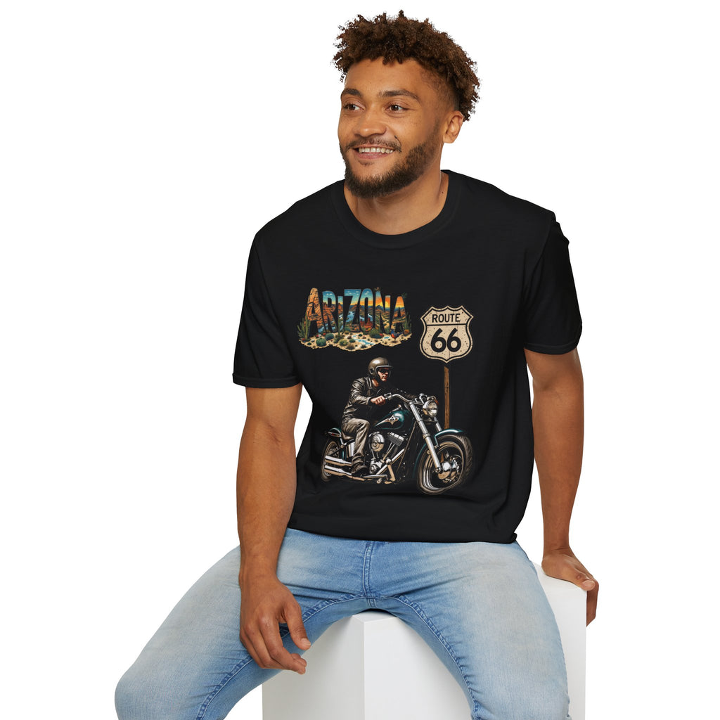 Arizona Route 66 Motorcycle T-Shirt | Biker Road Trip Tee