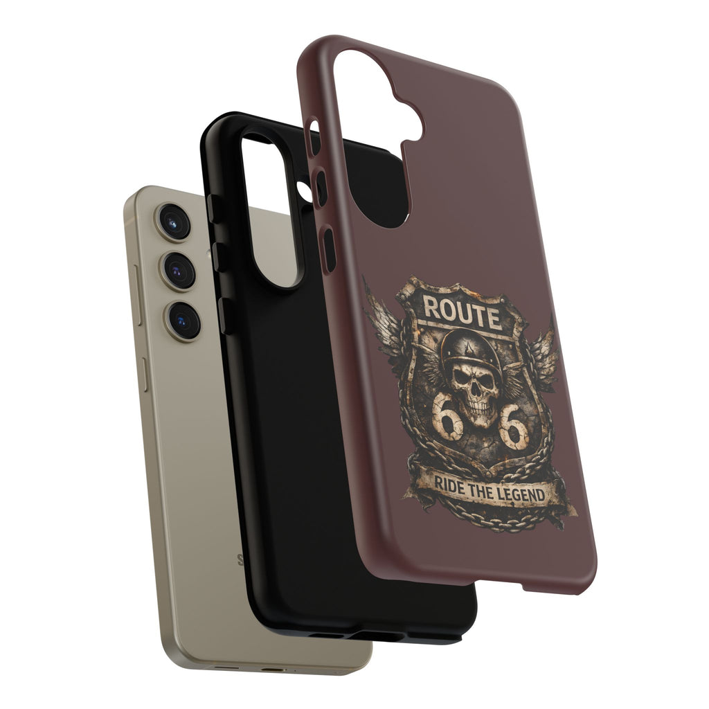 Route 66 Skull Helmet phone case | Motorcycle emblem, Ride the Legend