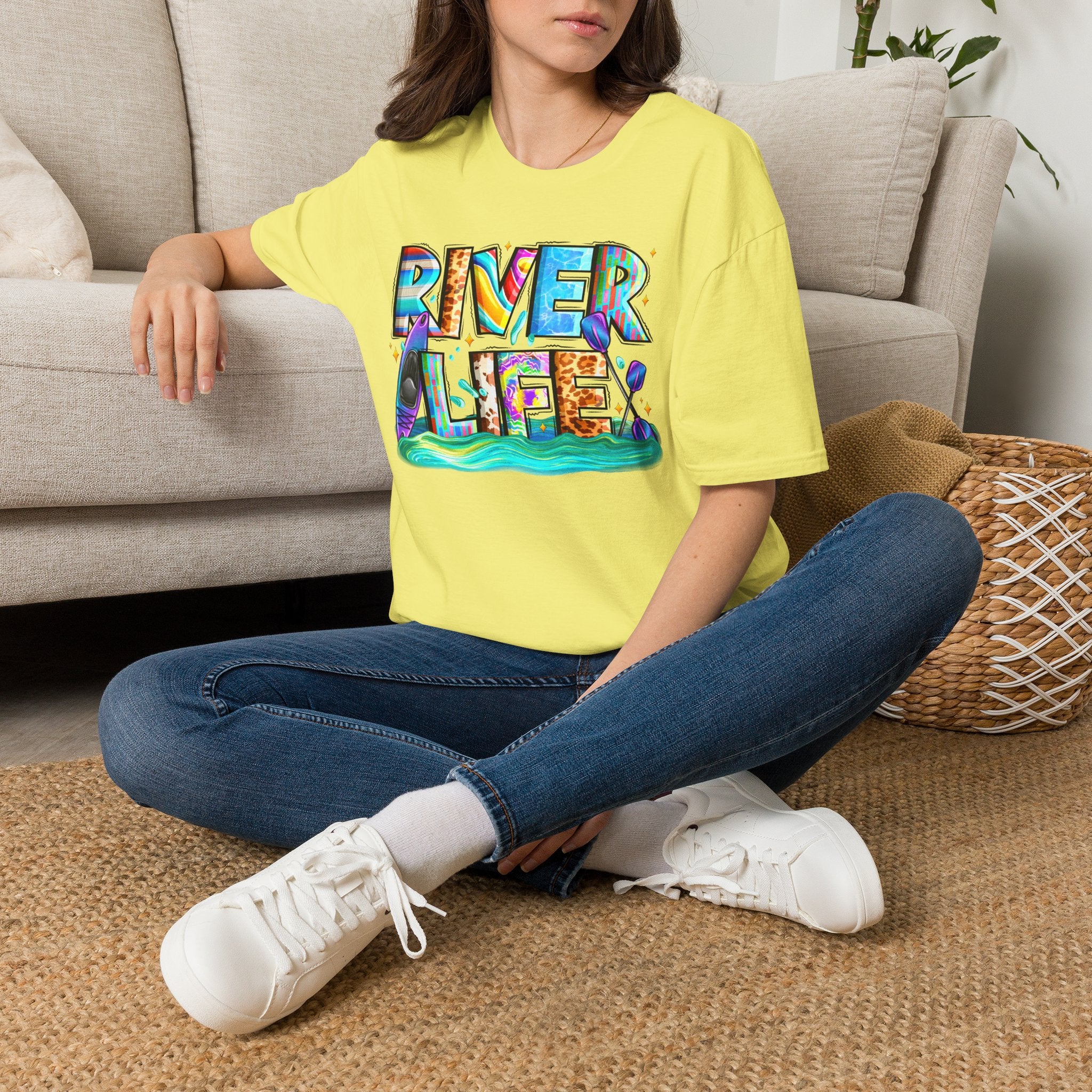 River Life T-Shirt | Colorful Fishing Scenic Graphic