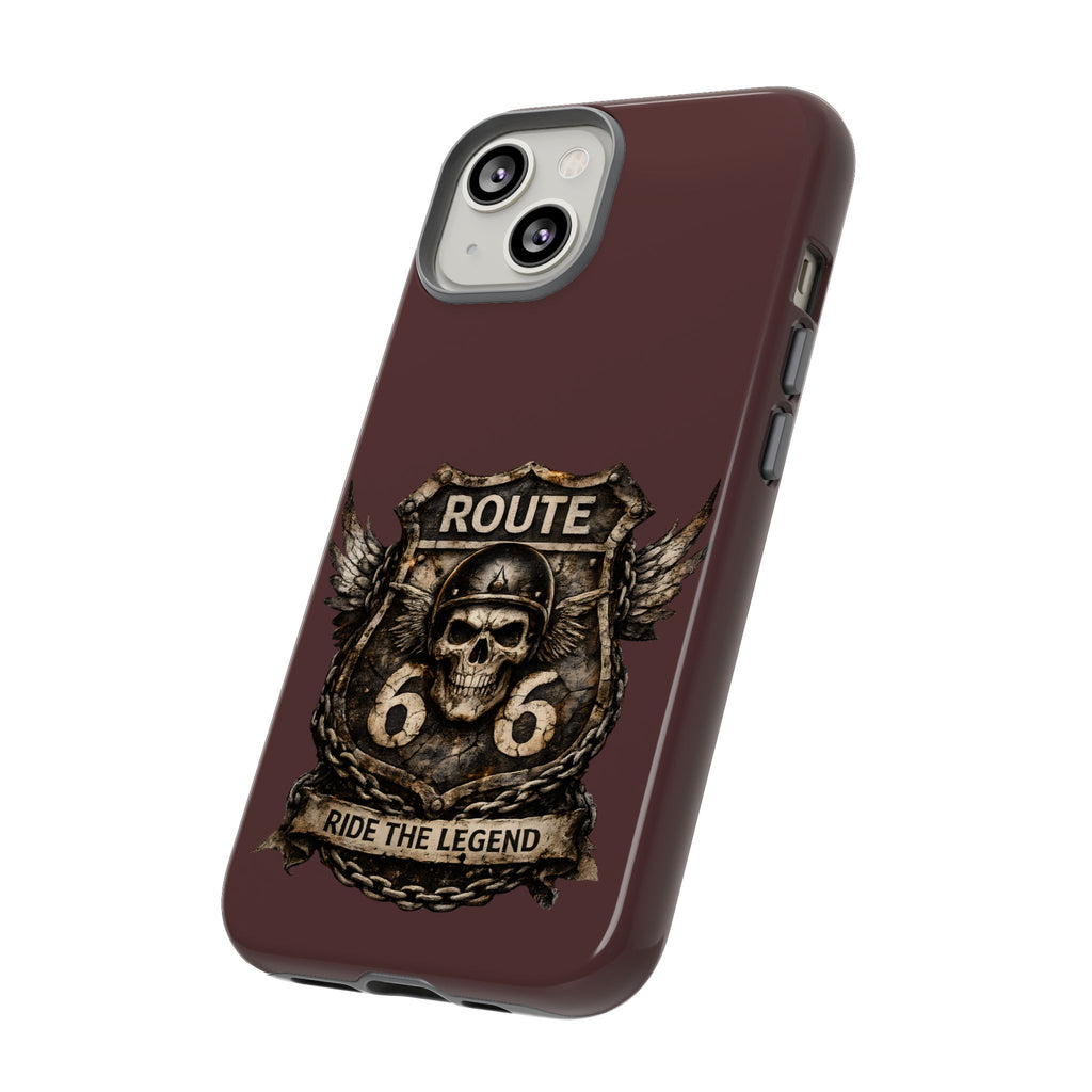 Route 66 Skull Helmet phone case | Motorcycle emblem, Ride the Legend