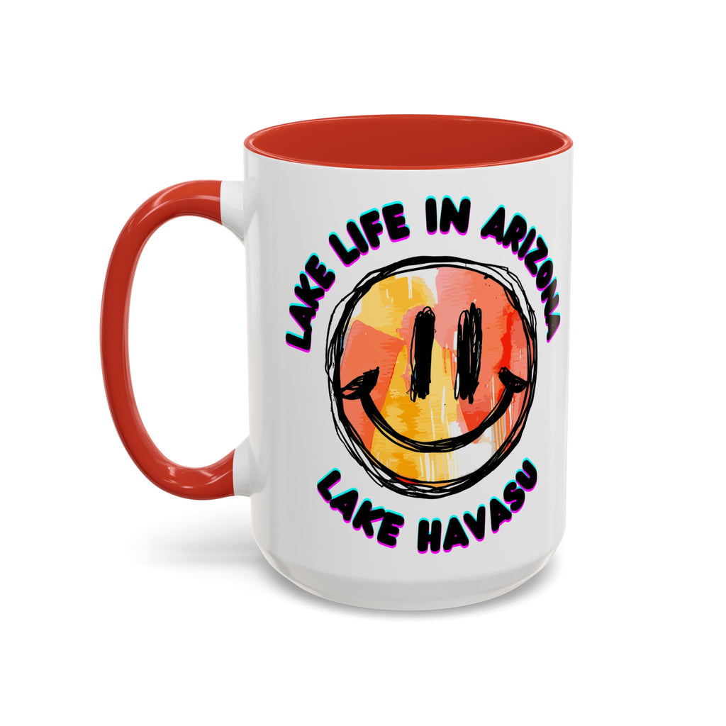 Lake Life in Arizona Smiley Mug | Lake Havasu Accent Coffee Mug