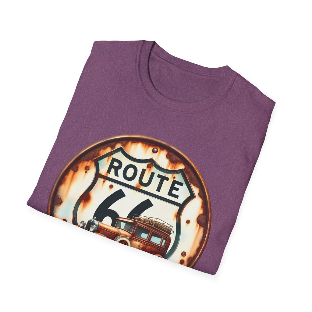 Route 66 Vintage Woody Wagon T-Shirt | The Road Is Calling, Retro Roadtrip Tee