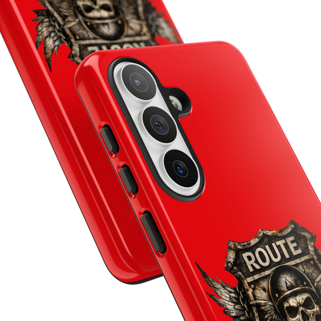 Route 66 Skull Helmet phone case | Motorcycle emblem, Ride the Legend
