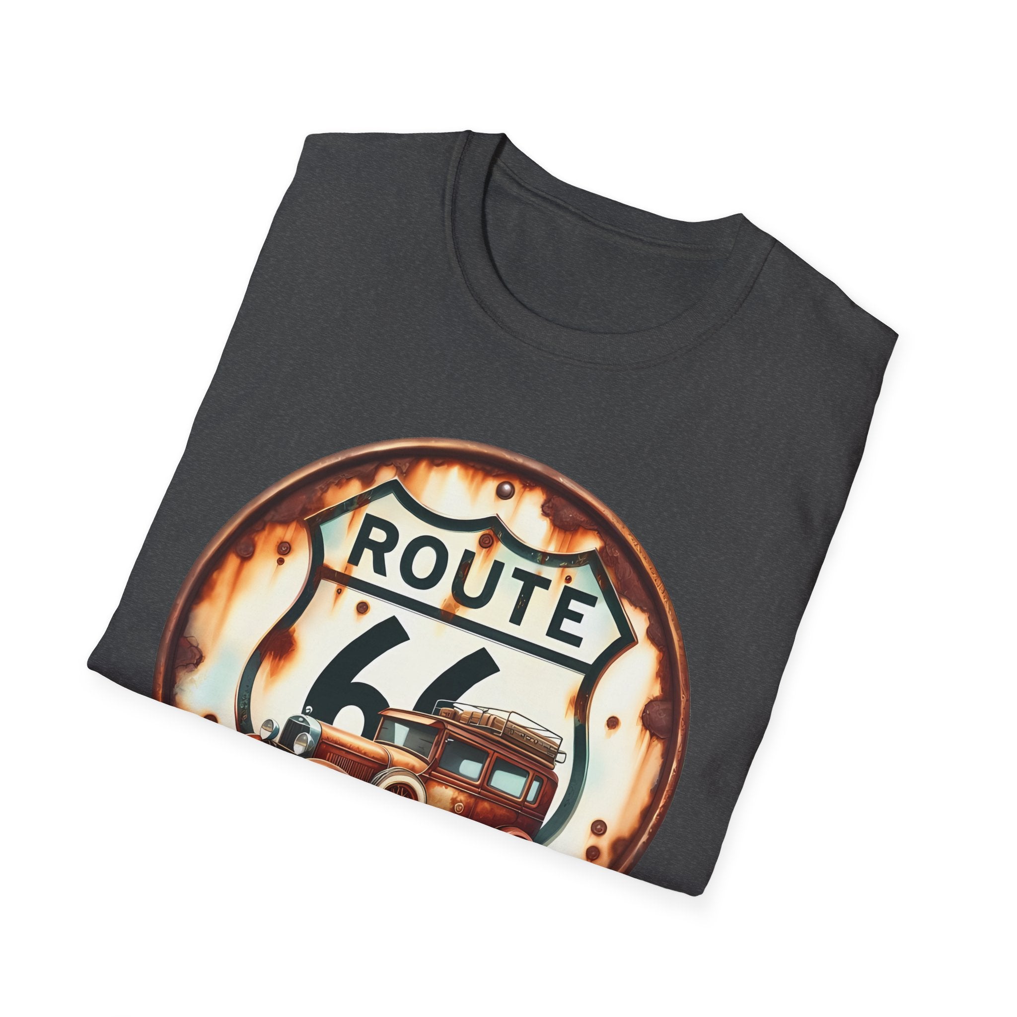 Route 66 Vintage Woody Wagon T-Shirt | The Road Is Calling, Retro Roadtrip Tee