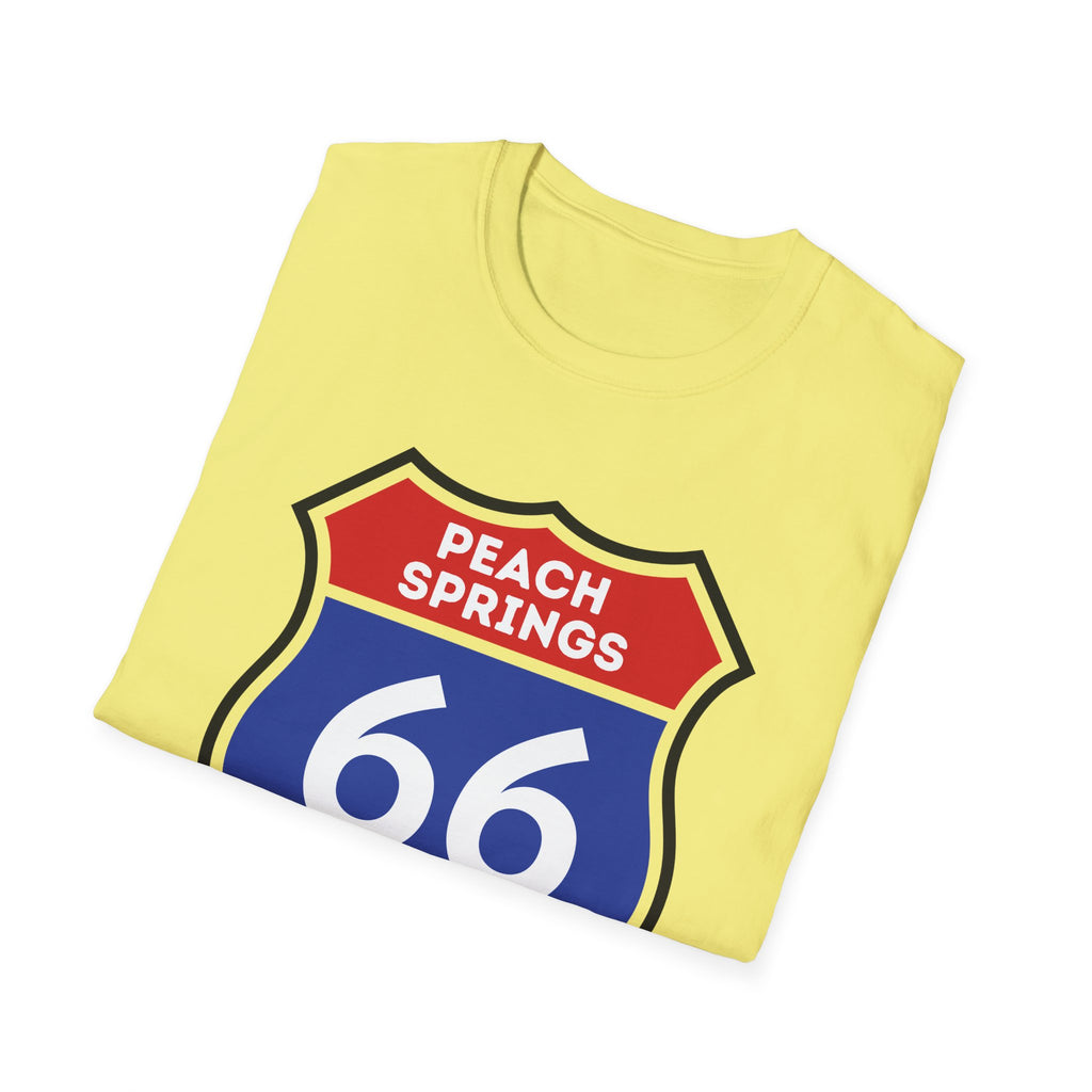 Peach Springs 66 Shield T-Shirt | Route 66 Road Sign Shirt