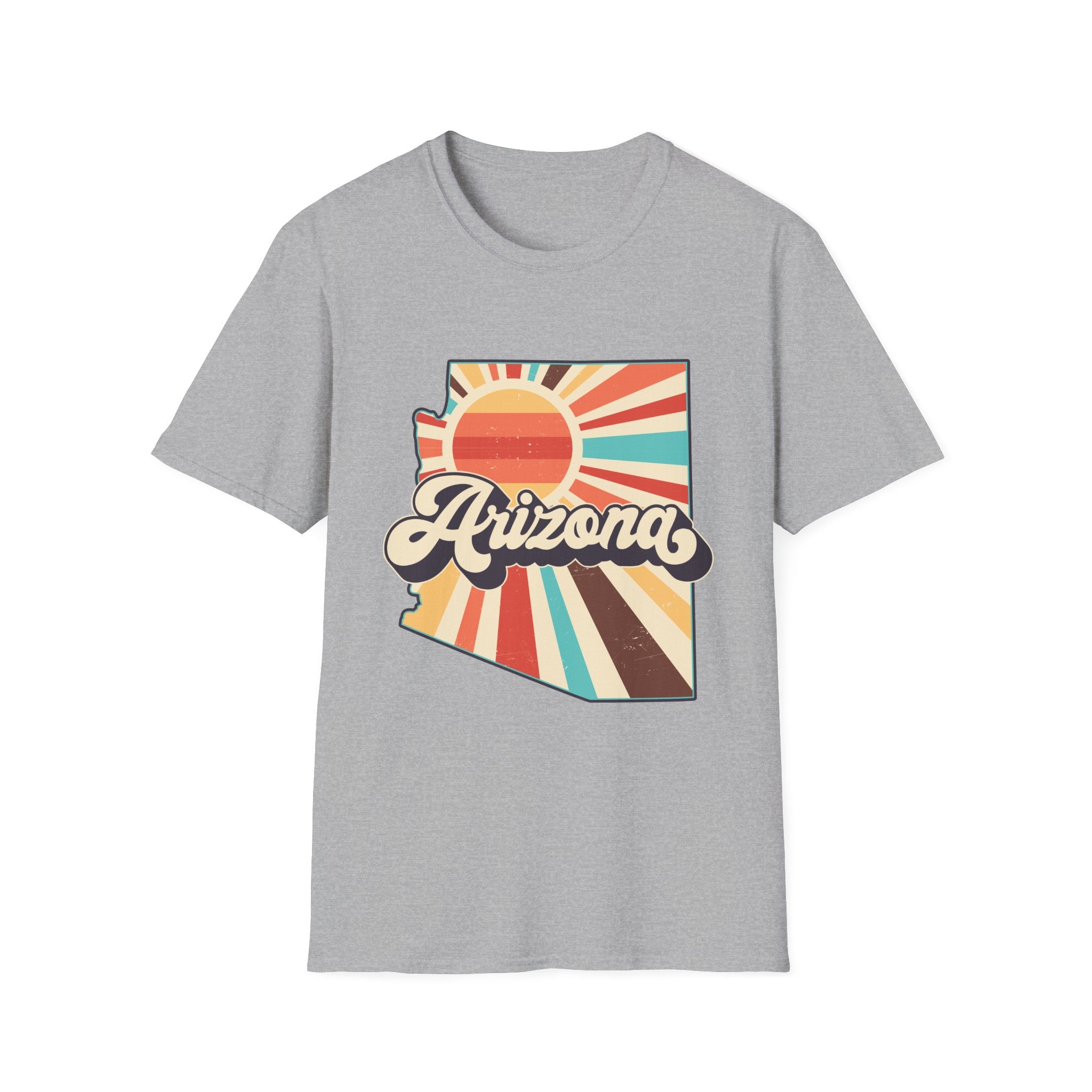 Arizona Retro Sunset T-Shirt | AZ State Map Vintage Rays