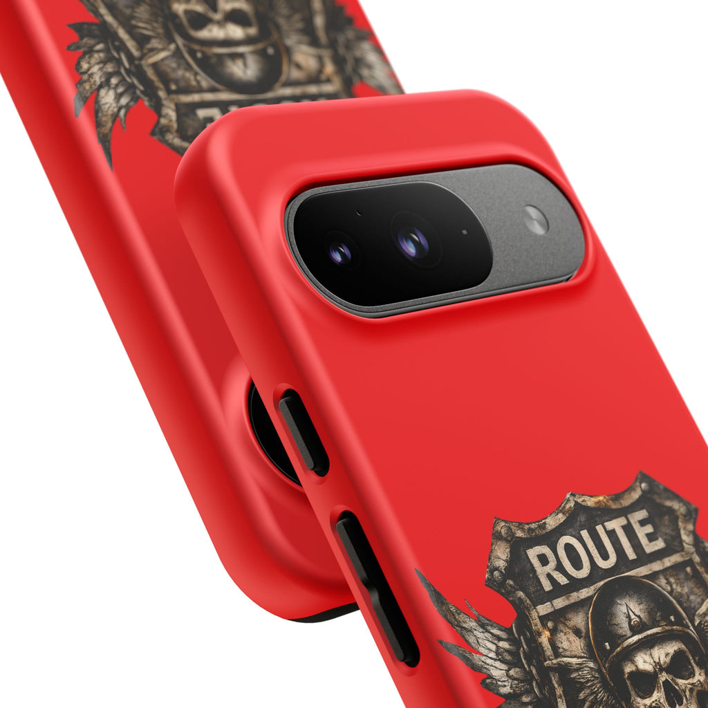 Route 66 Skull Helmet phone case | Motorcycle emblem, Ride the Legend