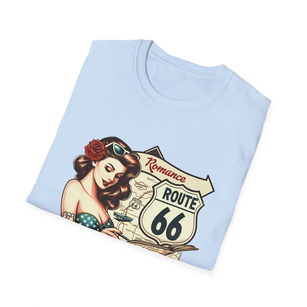 Pinup Girl Route 66 T-Shirt | Vintage Roadtrip Retro Sign