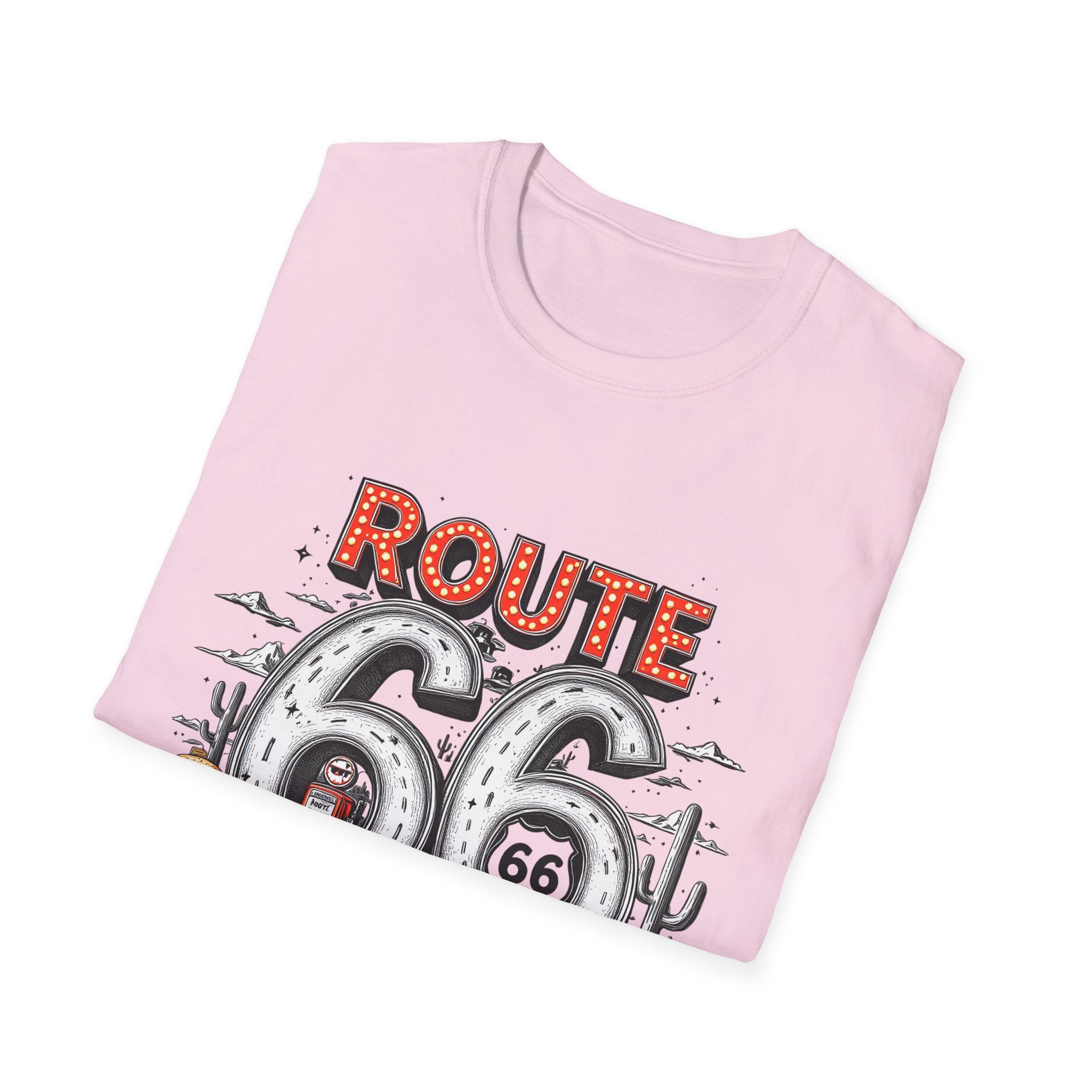 Route 66 Vintage Roadtrip T-Shirt | Classic Highway Car Signage