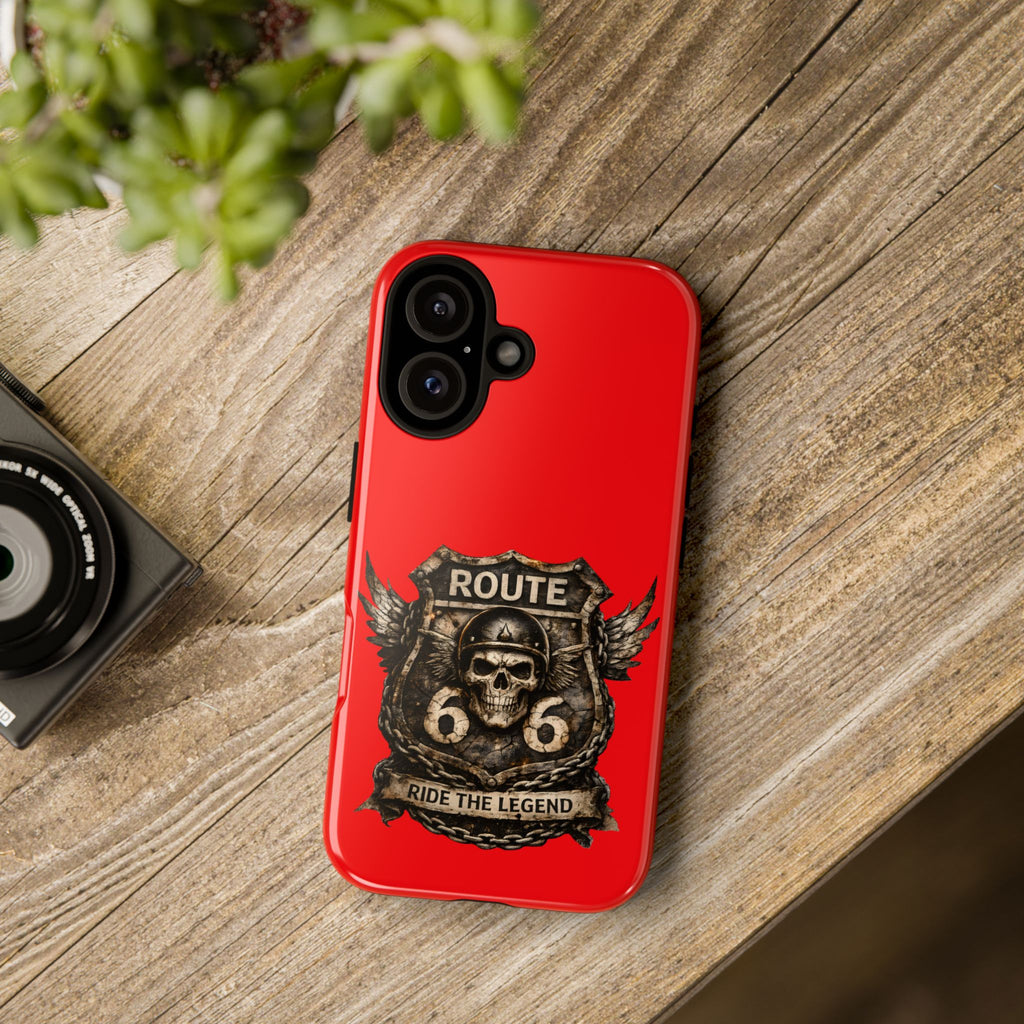 Route 66 Skull Helmet phone case | Motorcycle emblem, Ride the Legend