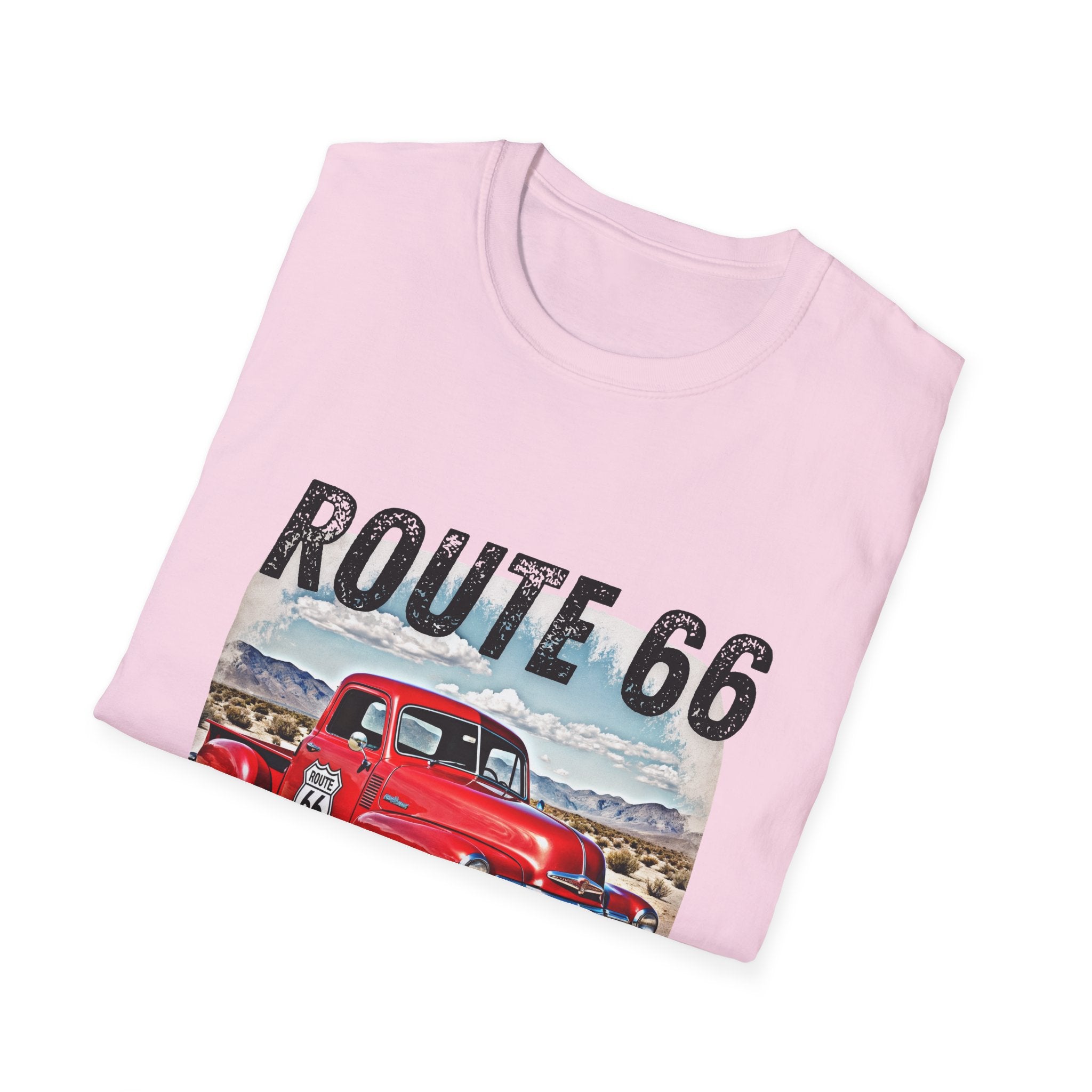 Route 66 Red Vintage Truck T-Shirt | Retro Highway Graphic