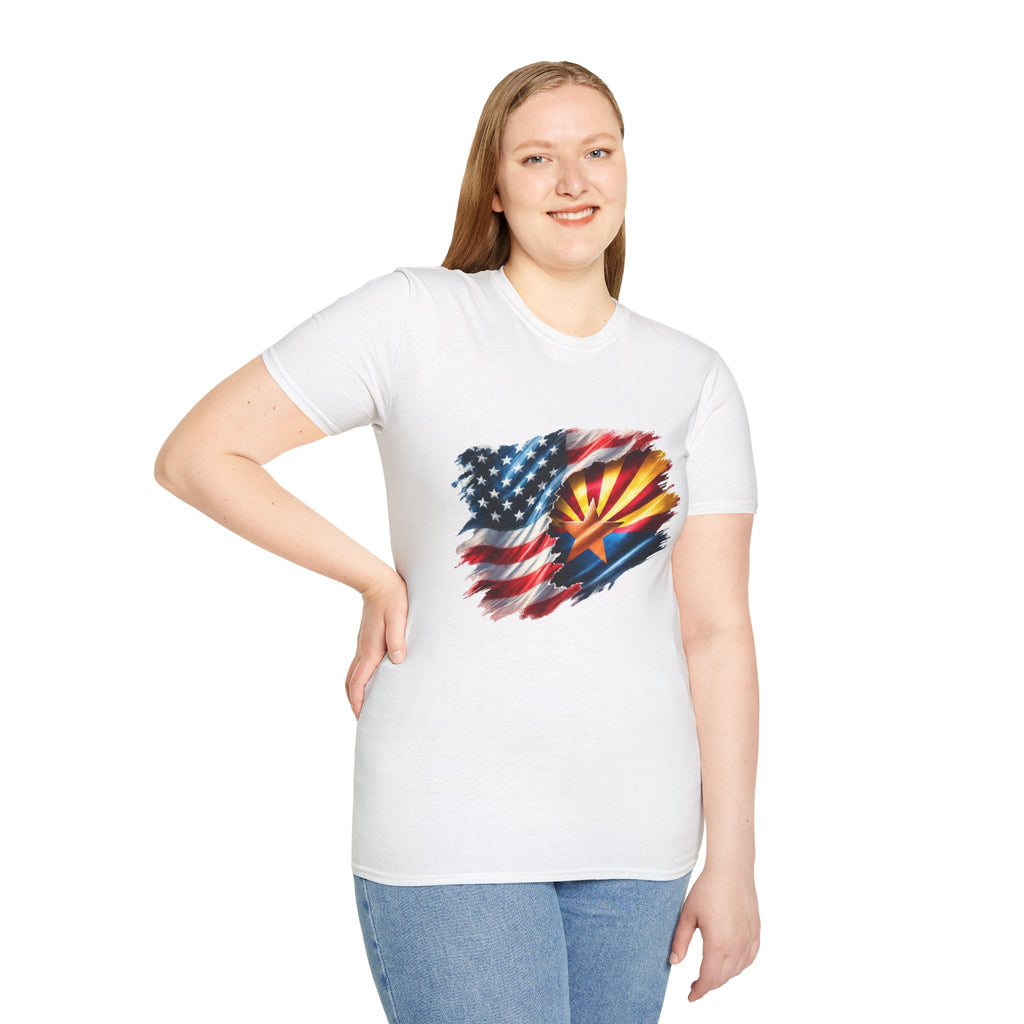 Arizona Flag with American Flag T-Shirt | Patriotic State Pride Tee