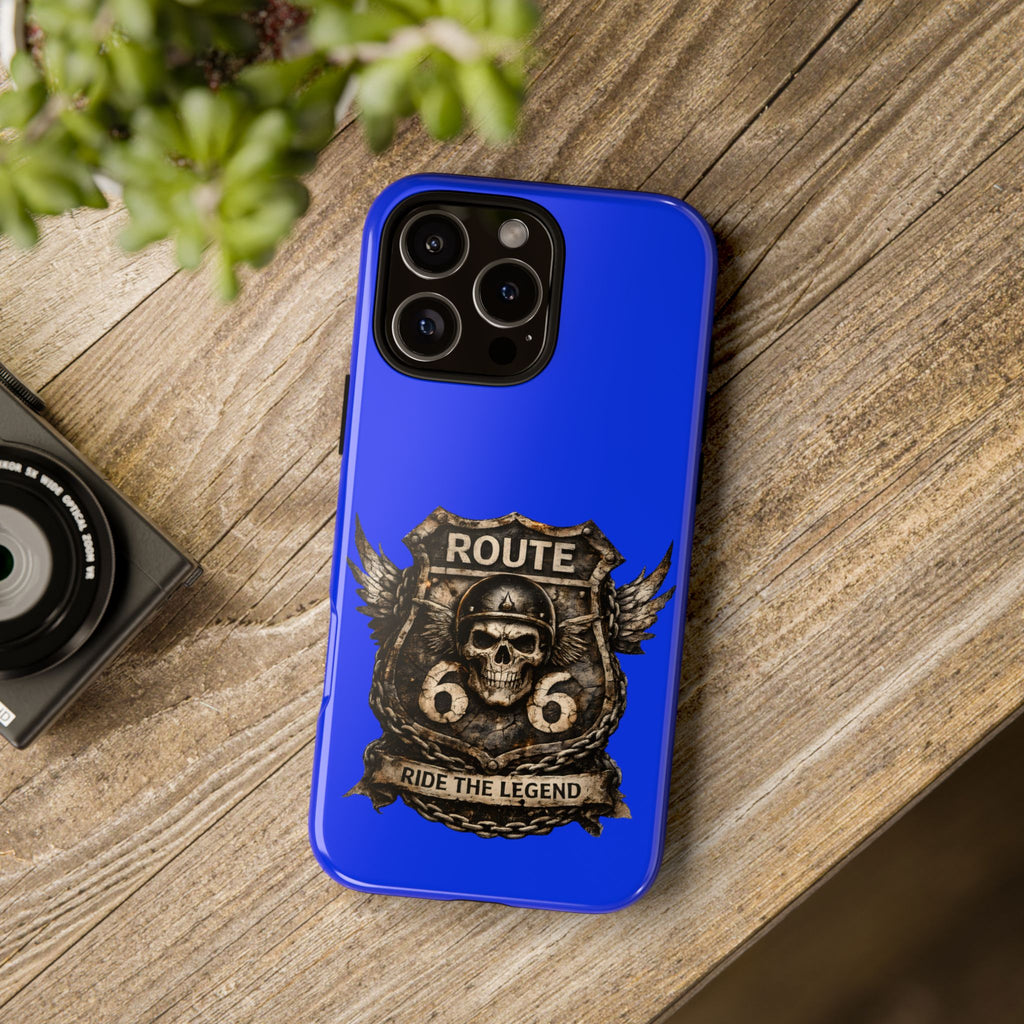 Route 66 Skull Helmet phone case | Motorcycle emblem, Ride the Legend