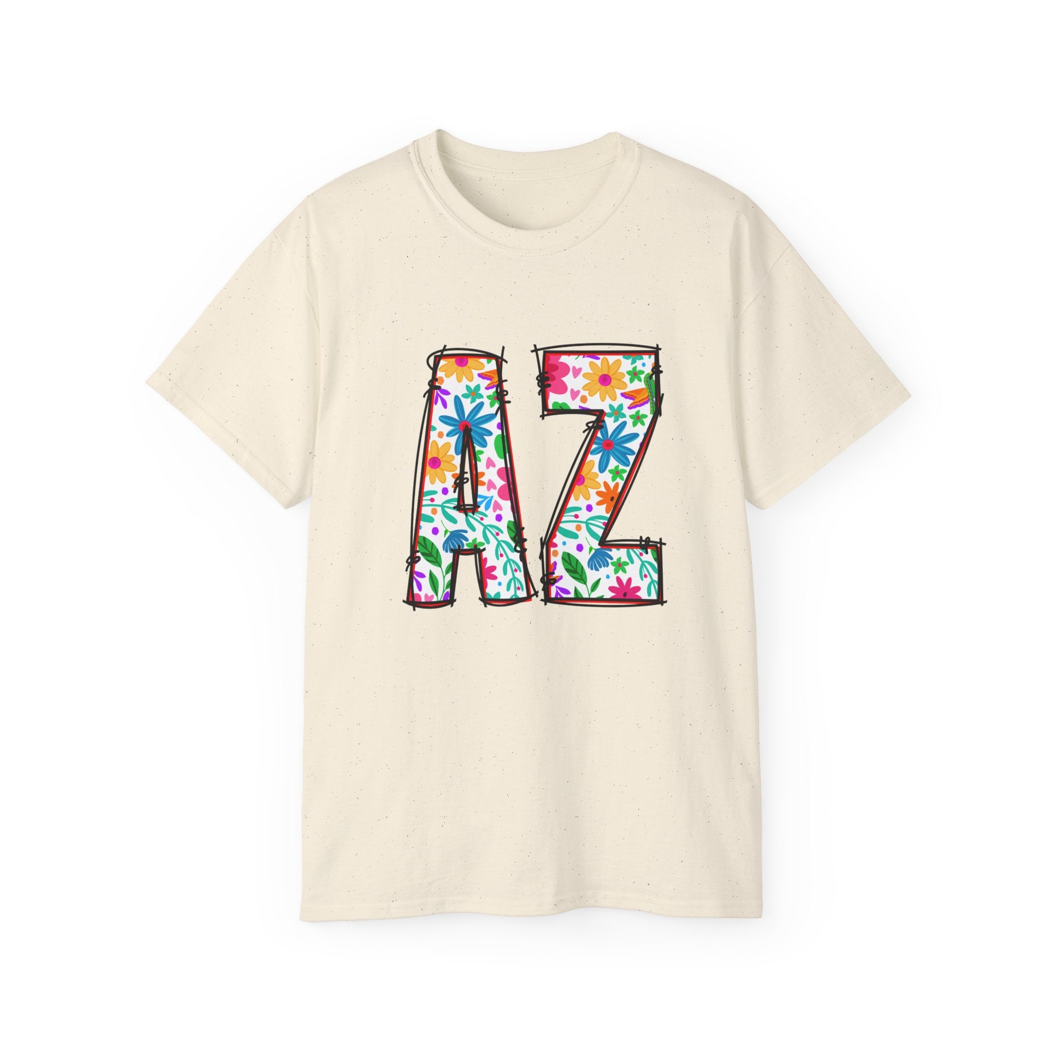 Floral AZ Tee - Mens and Womans Unisex Ultra Cotton Shirt, Perfect for AZ Pride, Summer Festivals, Casual Wear, Gifts for Him/Her