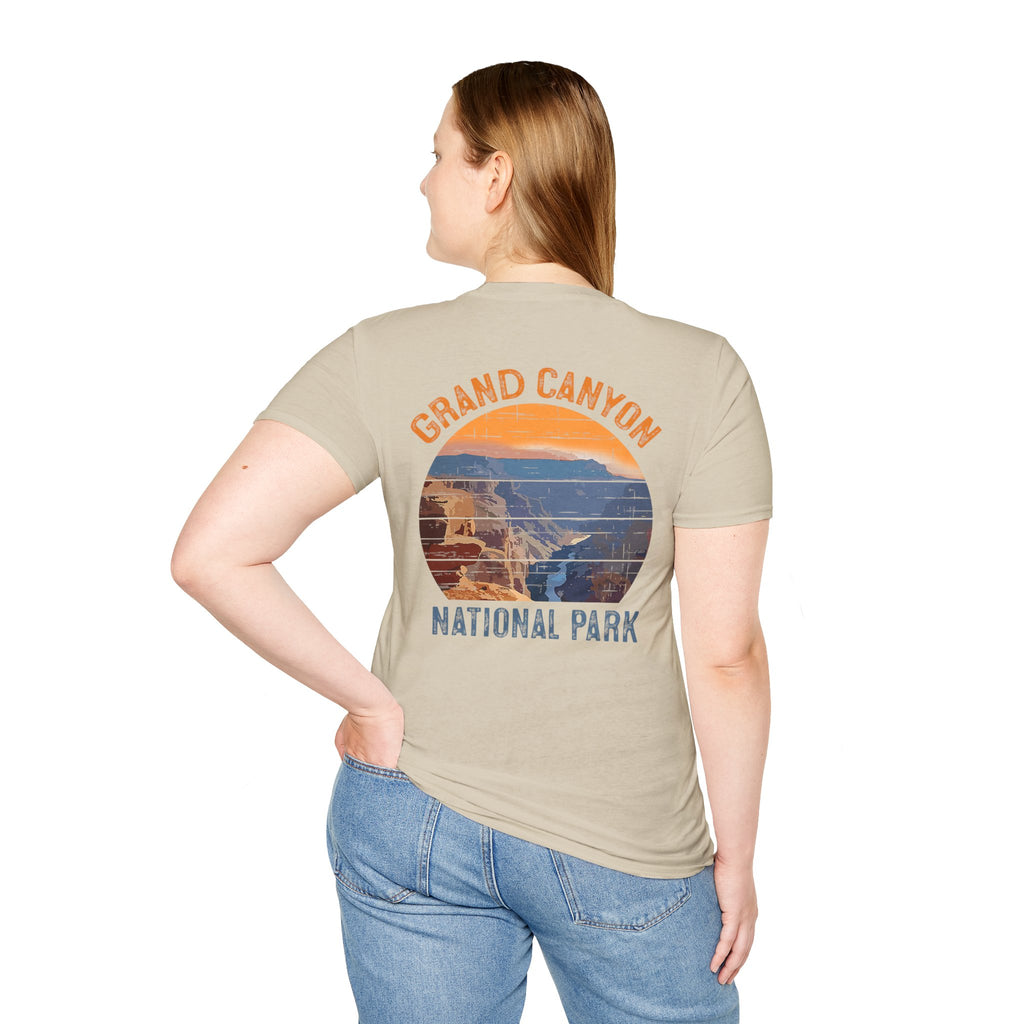 Grand Canyon Retro Sunset T-Shirt | Printed Front and Back National Park Landscape