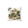 Arizona Desert Oasis Square Pillow, Southwestern Decor, Boho Home Accent, Cactus Pillow, Cozy Gift for Nature Lovers, Room Makeover AZ