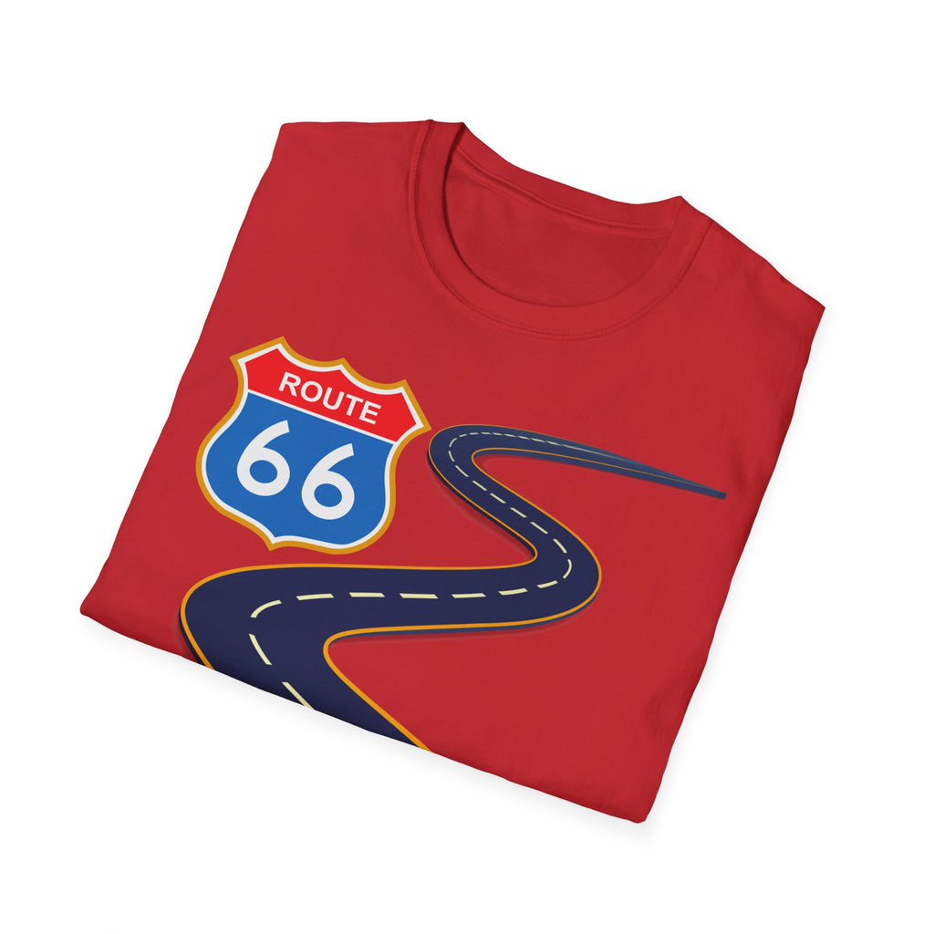 Route 66 Mens and Womans Softstyle T-Shirt, Retro Road Trip Tee, Vintage Highway Shirt, Travel Adventure Top, Unisex Graphic Tee