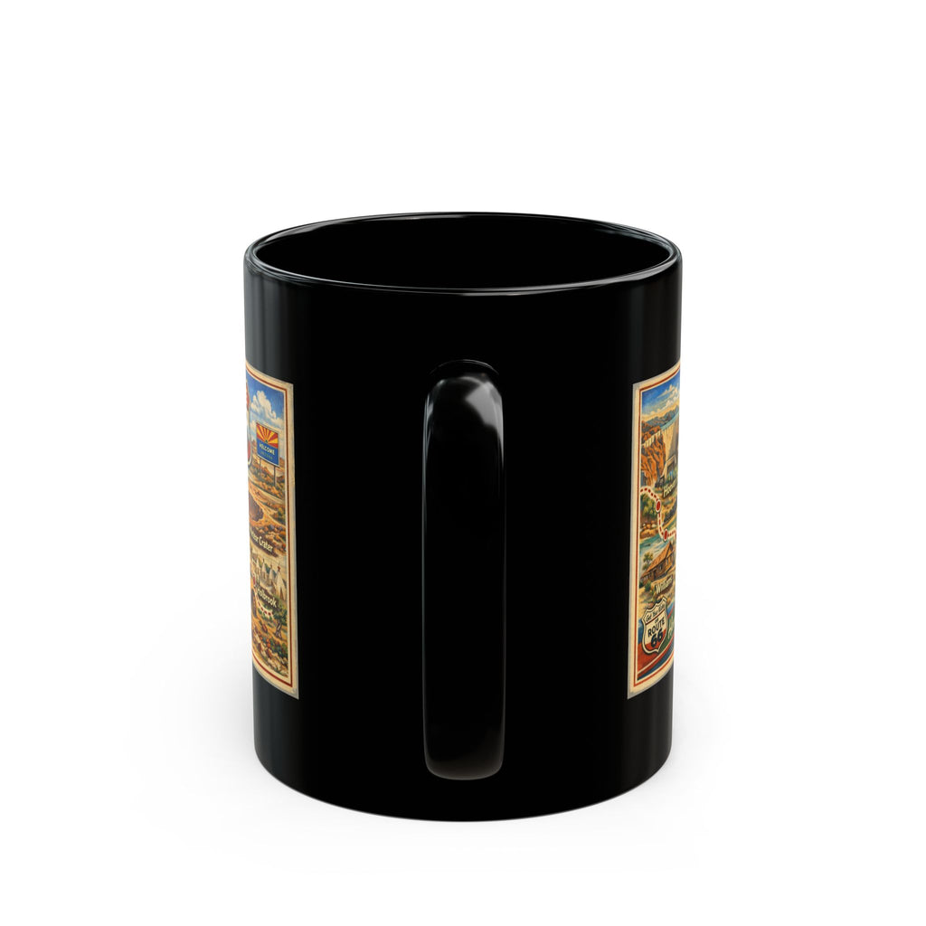 Historic Route 66 Arizona map Mug | Black ceramic road trip souvenir