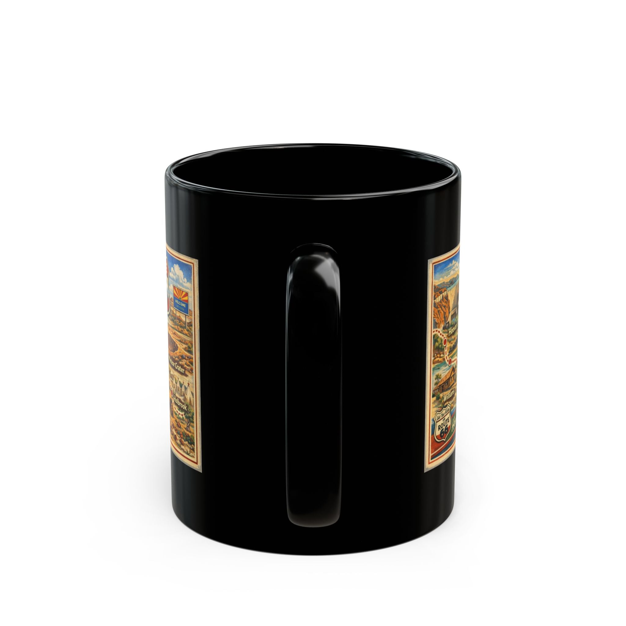 Historic Route 66 Arizona map Mug | Black ceramic road trip souvenir