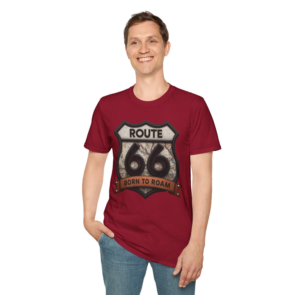 Route 66 Born to Roam T-Shirt | Vintage Highway Shield Tee