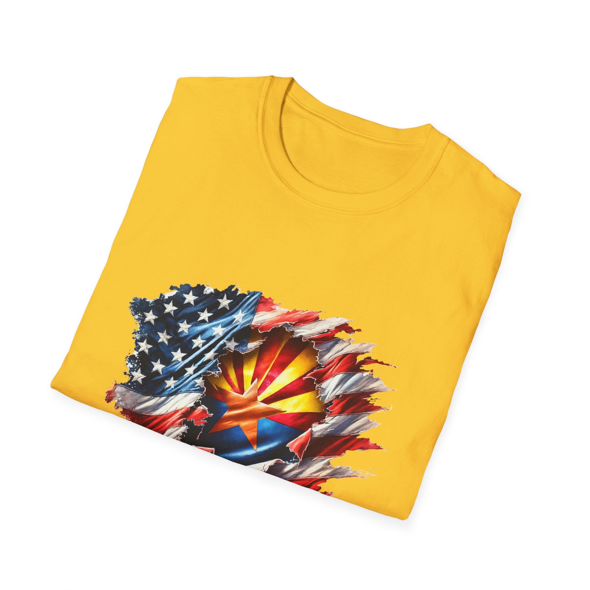 Arizona Flag Ripped Effect T-Shirt | USA Stars Stripes State Emblem