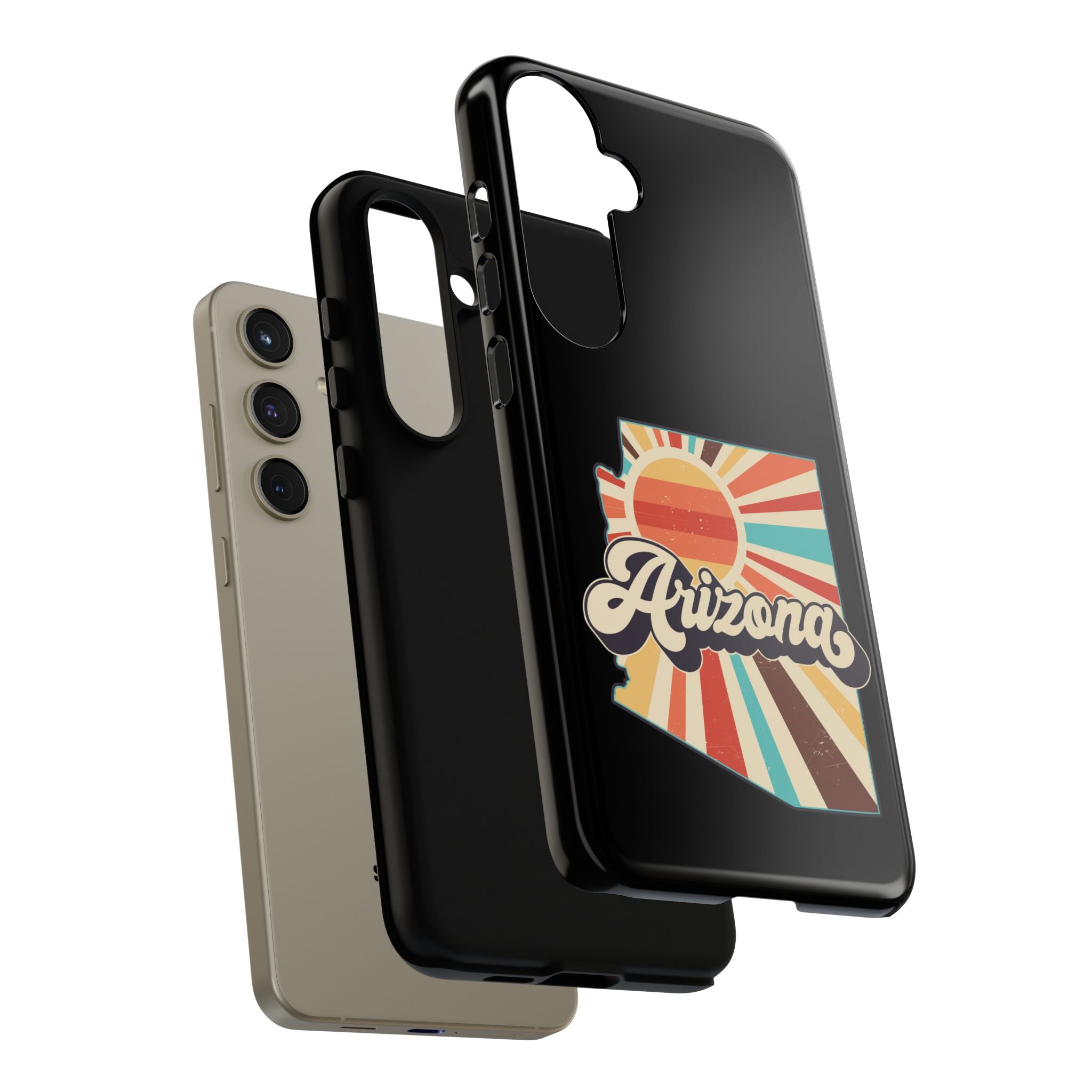 Arizona State Outline Retro Sunset Phone Case | AZ Tough Case