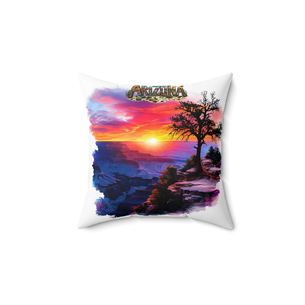 Arizona Sunset Square Pillow, Home Decor, Gift for Nature Lovers, Couch Cushion, Bohemian Style Pillow, Travel Souvenir AZ