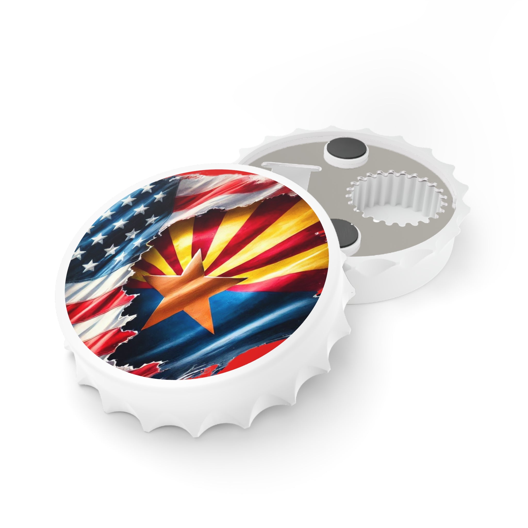 Arizona Flag Ripped American Flag Bottle Opener | State Pride