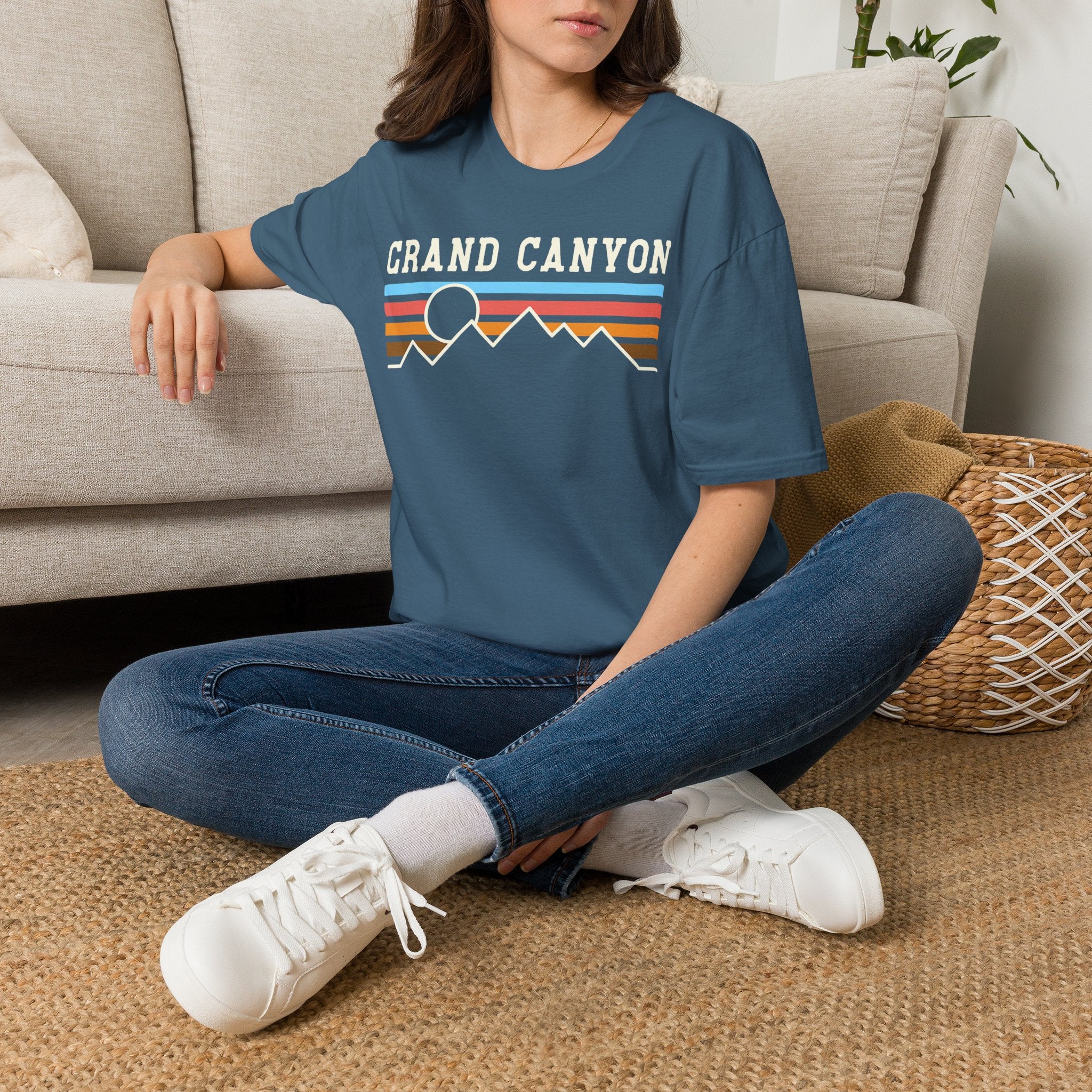 Grand Canyon Retro Sunset T-Shirt | Printed Front and Back National Park Landscape