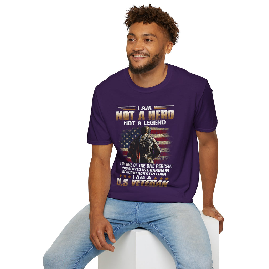 I Am Not a Hero I Am a U.S. Veteran T-Shirt | American Flag Soldier Tee