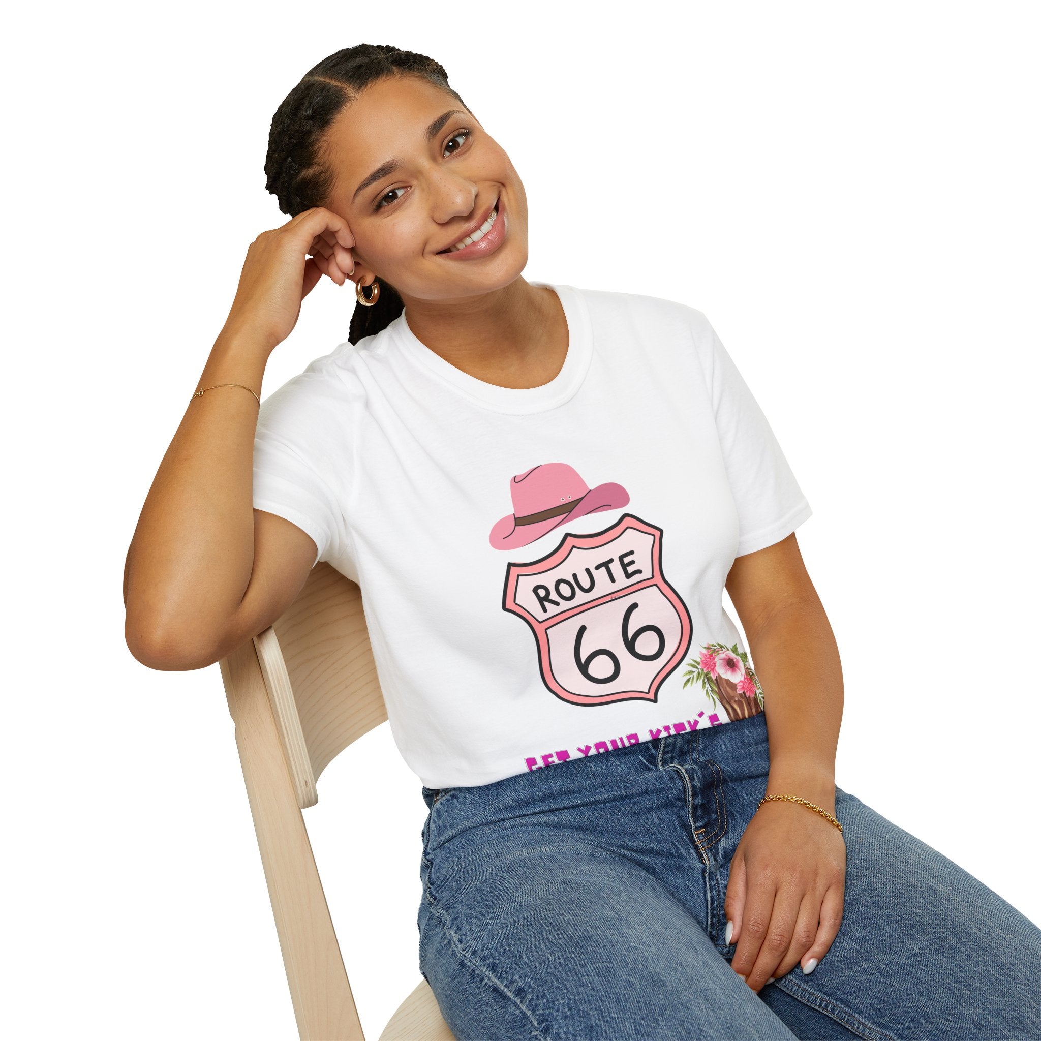 Route 66 Softstyle T-Shirt, Get Your Kick's On, Men Women, Unisex Tee Gift, Travel Highway Shirt