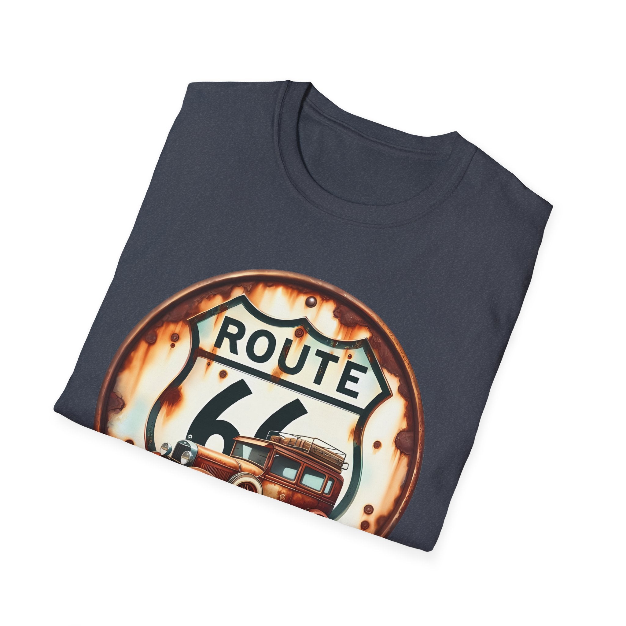 Route 66 Vintage Woody Wagon T-Shirt | The Road Is Calling, Retro Roadtrip Tee