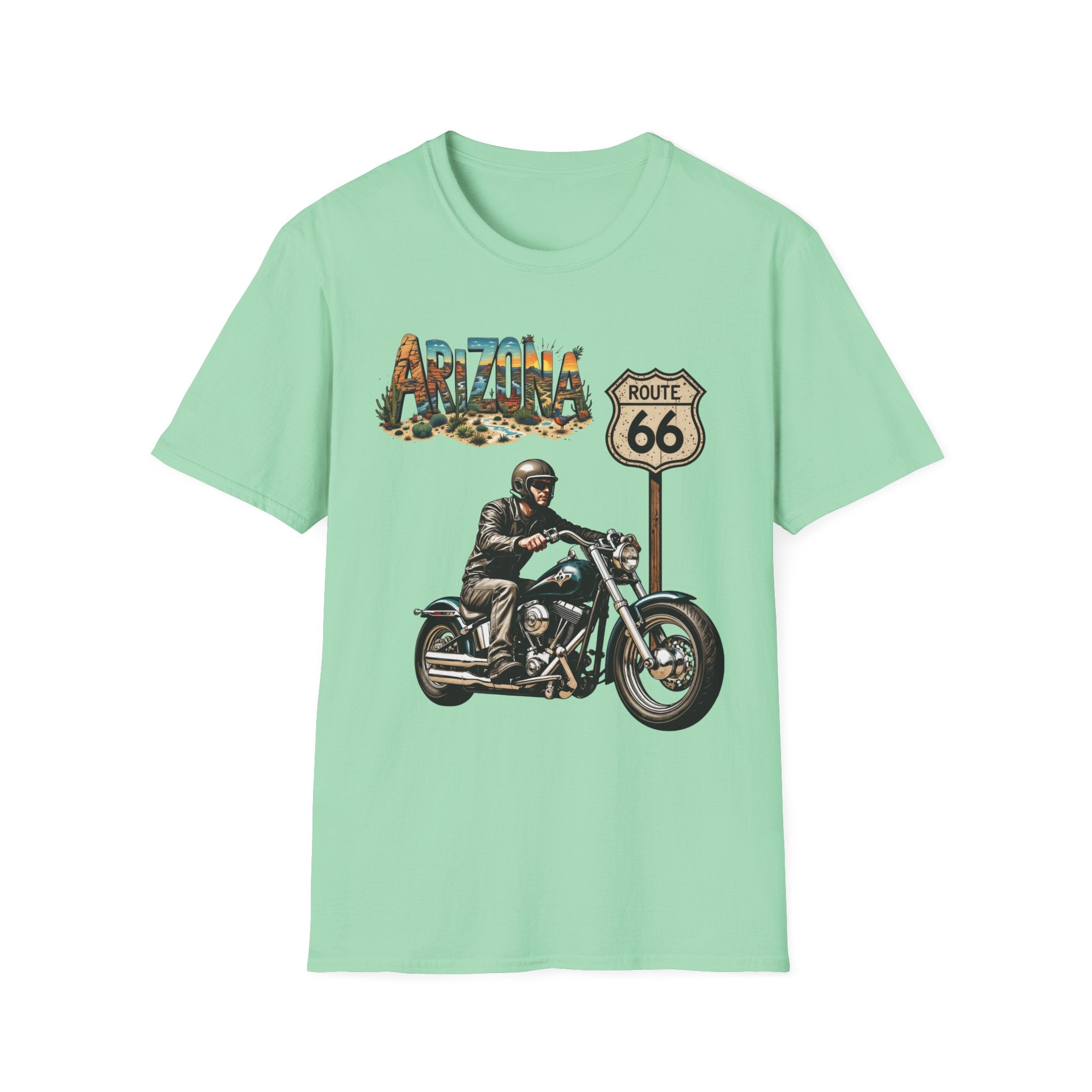 Arizona Route 66 Motorcycle T-Shirt | Biker Road Trip Tee