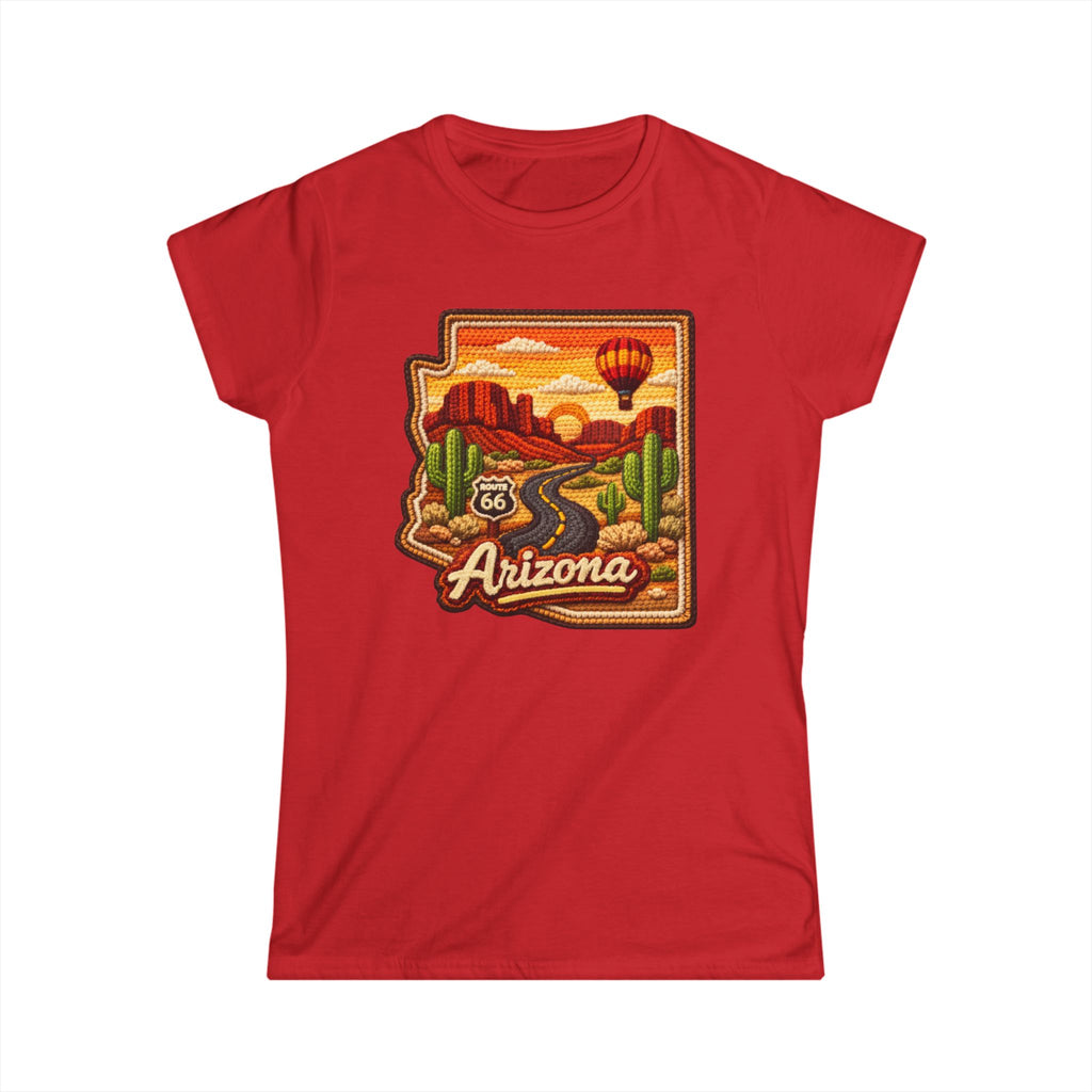 Arizona Route 66 Desert Sunset Womans Tee | Hot Air Balloon, Cactus Roadtrip