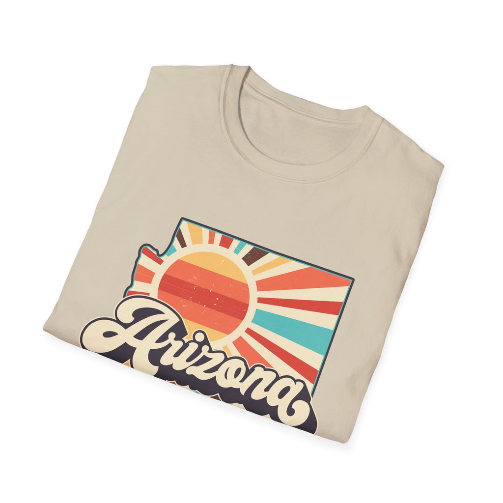 Arizona Retro Sunset T-Shirt | AZ State Map Vintage Rays