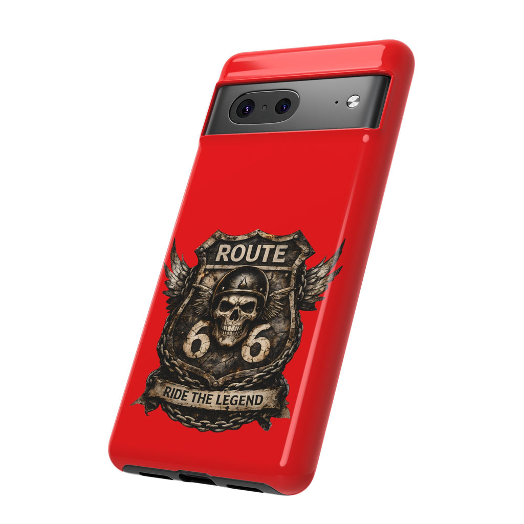 Route 66 Skull Helmet phone case | Motorcycle emblem, Ride the Legend