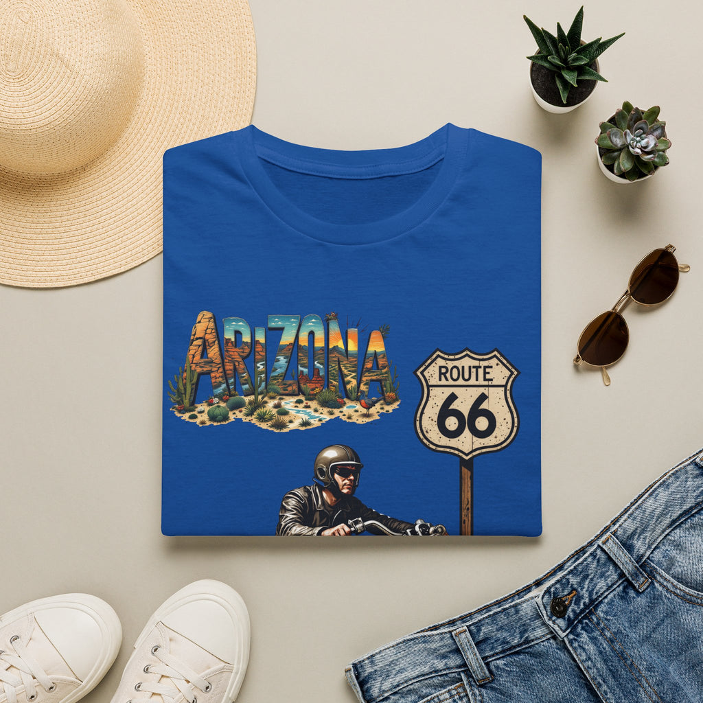 Arizona Route 66 Motorcycle T-Shirt | Biker Road Trip Tee