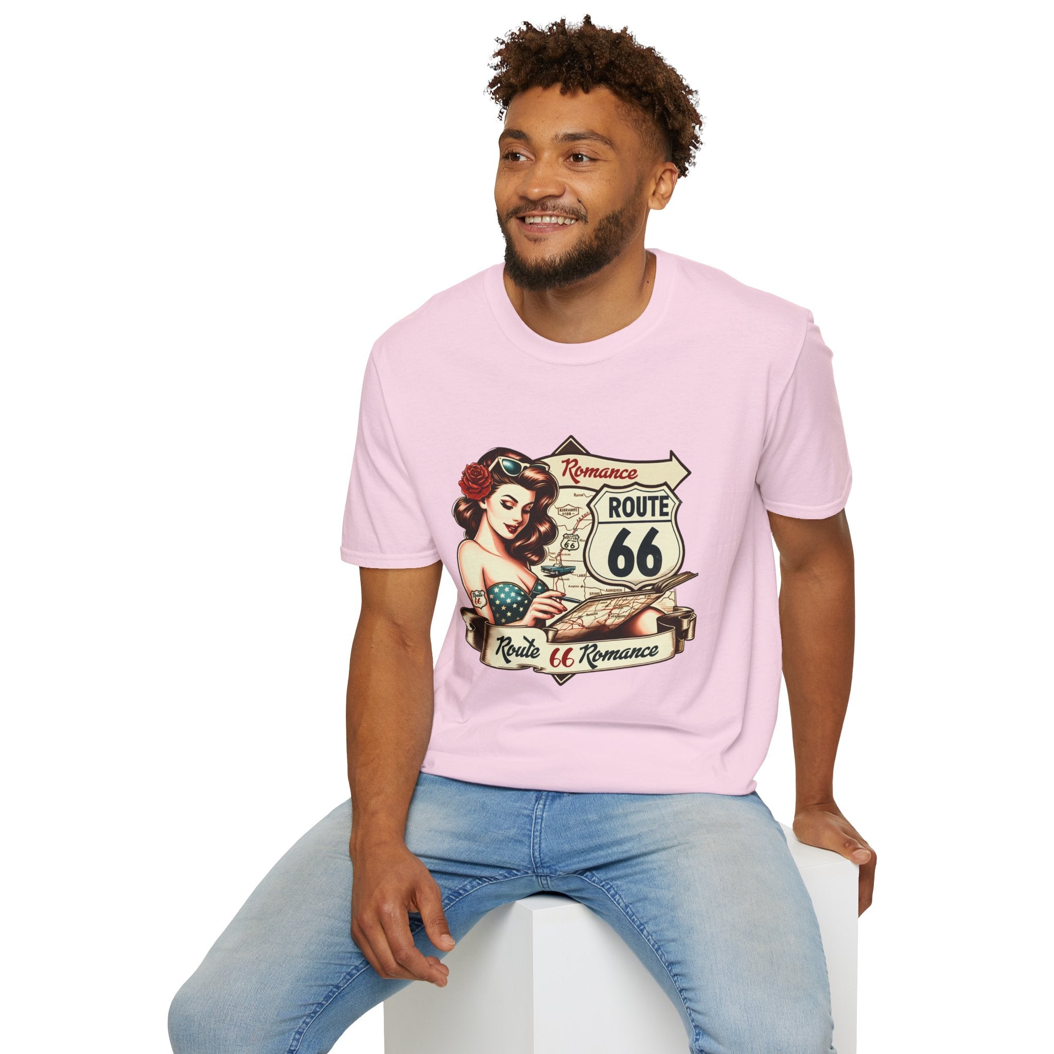 Pinup Girl Route 66 T-Shirt | Vintage Roadtrip Retro Sign