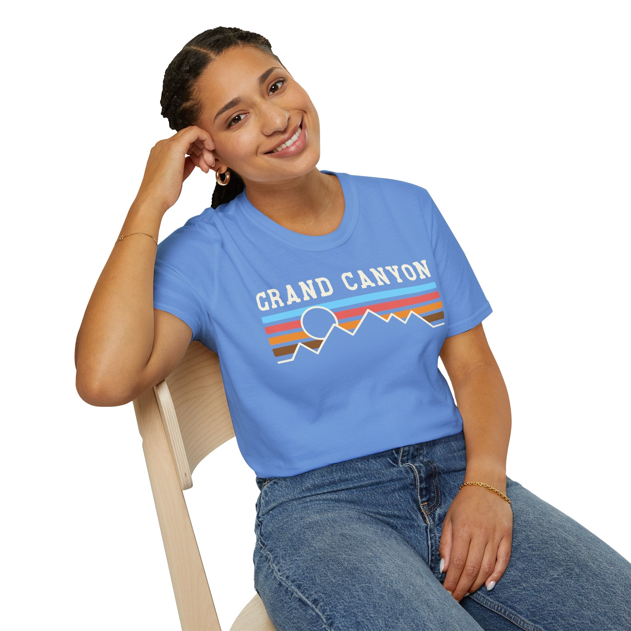 Grand Canyon Retro Sunset T-Shirt | Printed Front and Back National Park Landscape