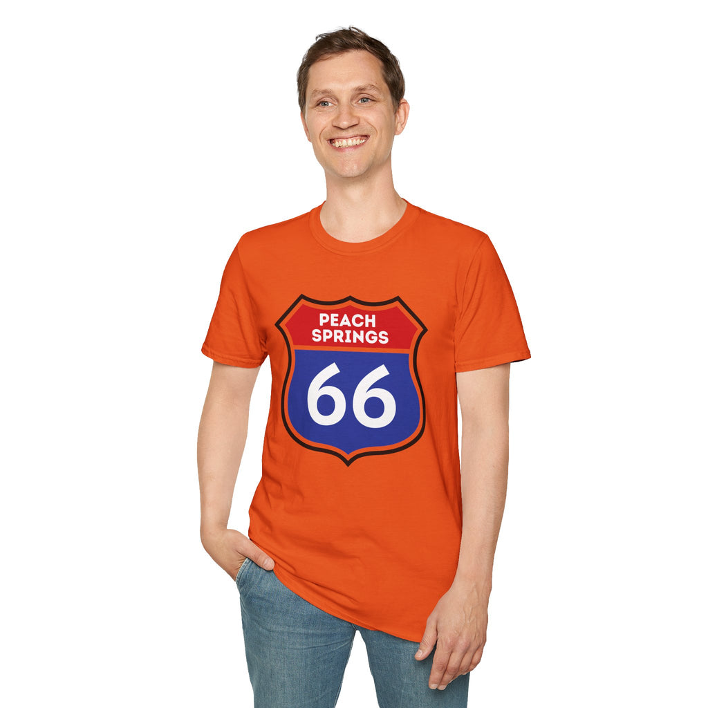 Peach Springs 66 Shield T-Shirt | Route 66 Road Sign Shirt