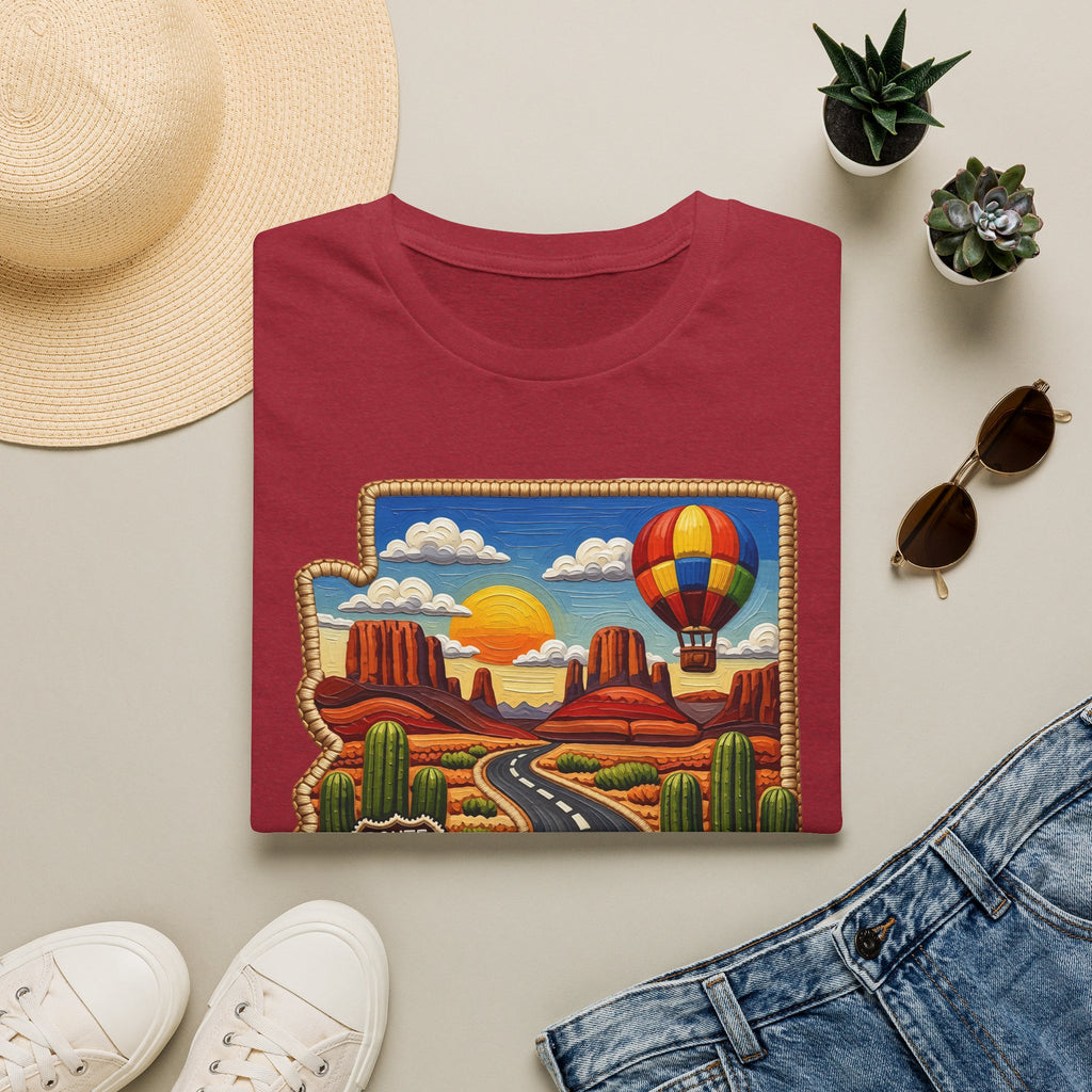 Arizona Route 66 Desert Road T-Shirt | Hot Air Balloon Southwestern Scene