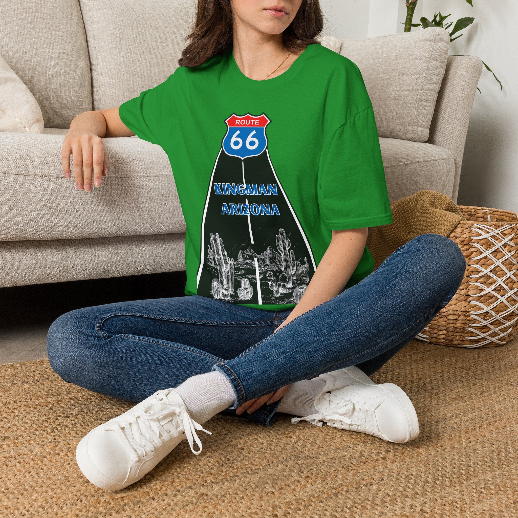 Route 66 Kingman Arizona Mens Womans Softstyle T-Shirt, Vintage Road Trip Shirt, Retro Travel Tee, Men's Women's Graphic Top, Gift for Travelers